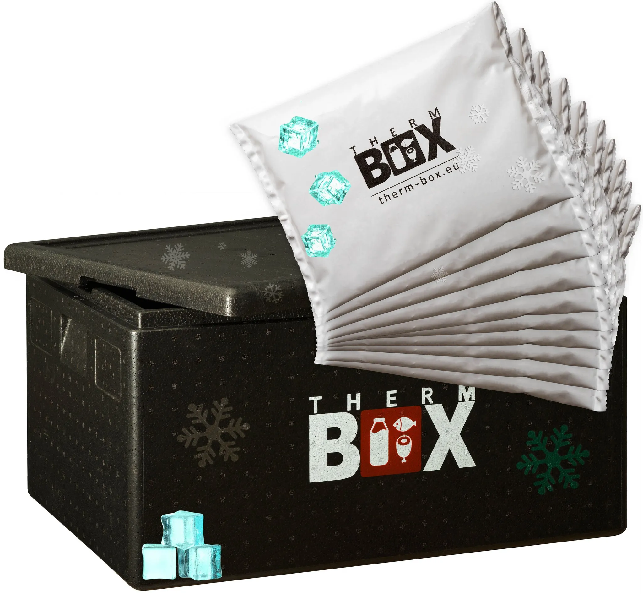 Profibox B80 - Wand: 3cm - Volumen: 80L - Innenmaß: 62,5x42,5x32cm -  Wiederverwendbar Isolierbox Thermobox Kühlbox Warmhaltebox - für E3 Kiste