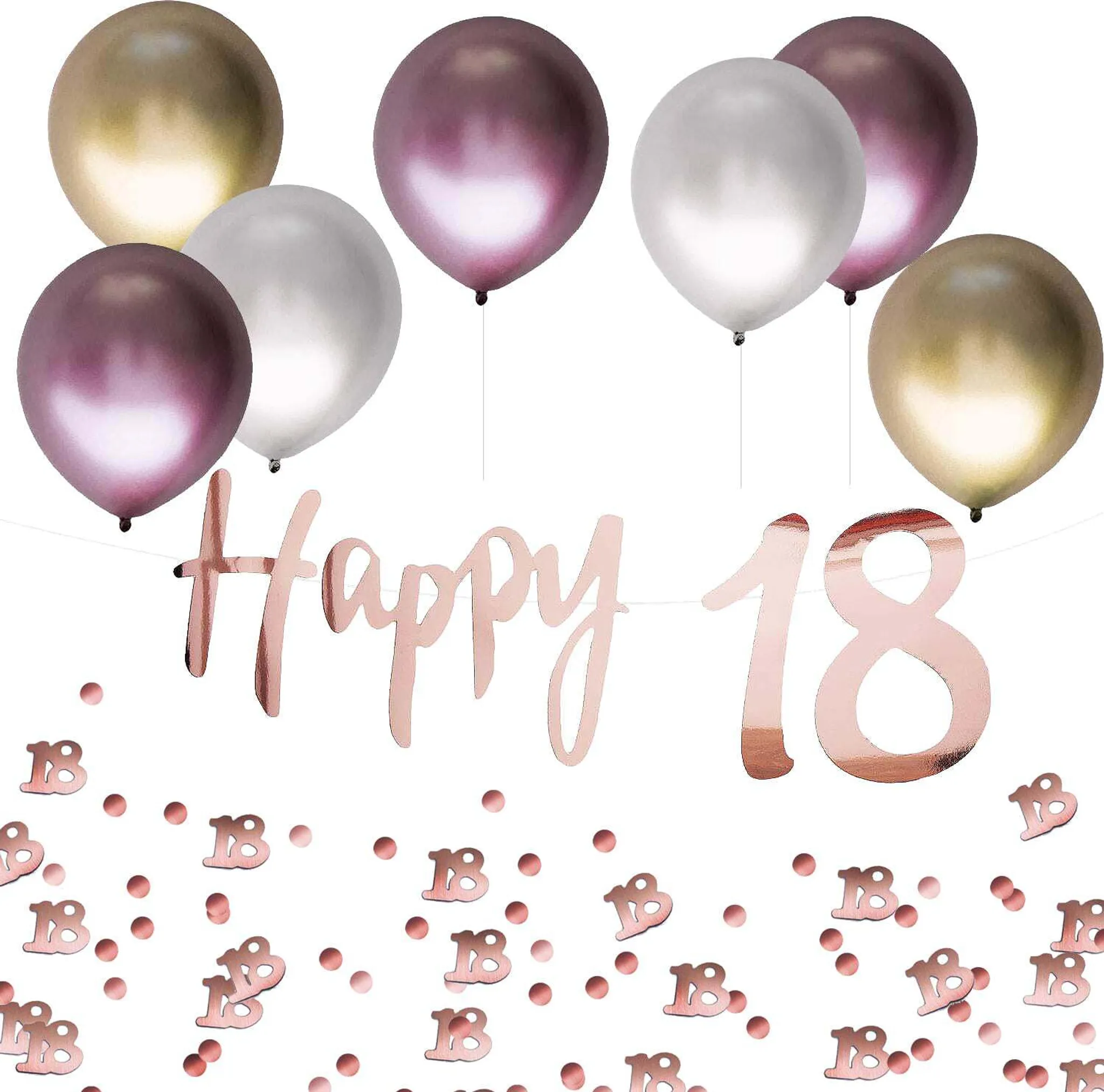 SHATCHI Geburtstagsschärpe „18“ In Rosa – Aus Satin, 77 Cm, Für Partys & Kostüme