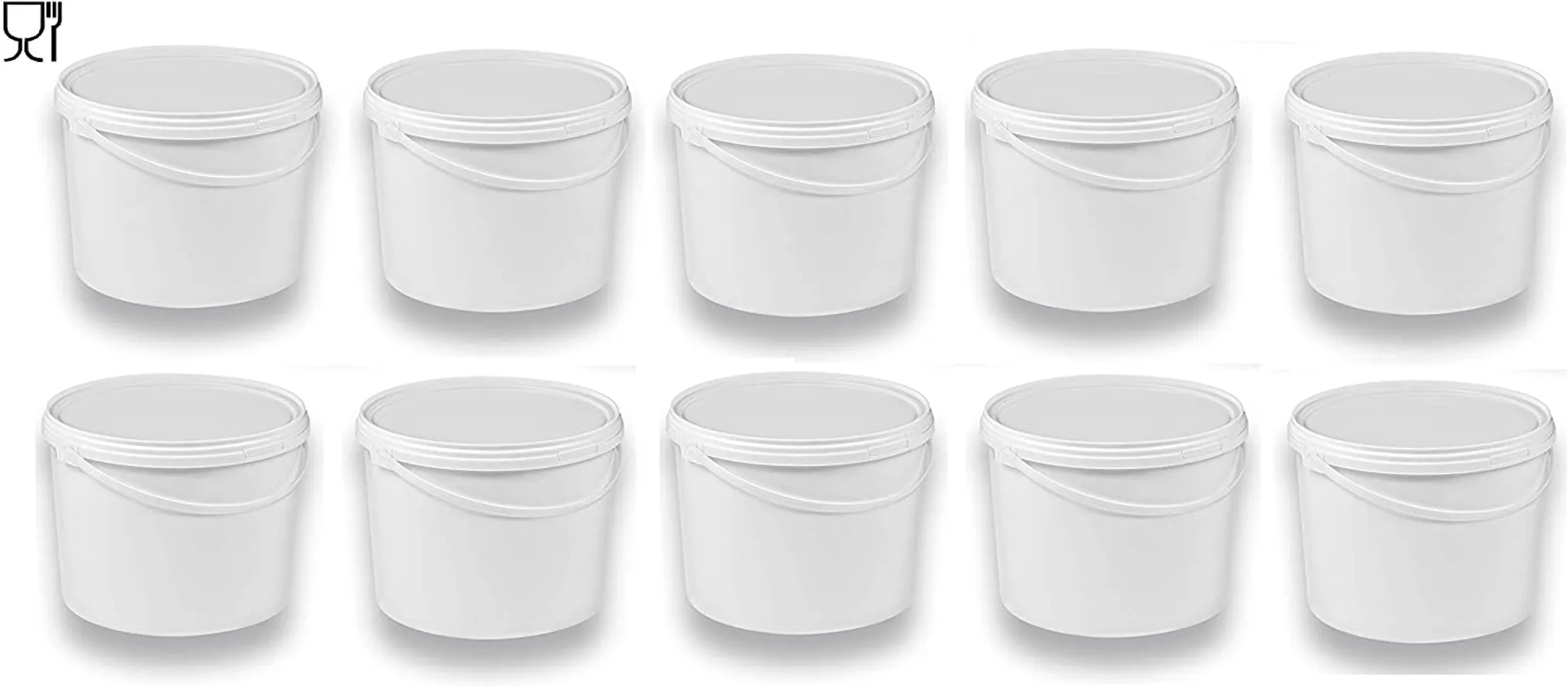 Leereimer für Mehl Honigeimer Kunststoffeimer mit Lebensmittelfreigabe 3 Stück Wassereimer 3 x 10 Liter Eimer mit Deckel weiß stapelbarerer Milch-/Vorratseimer Lebensmittelechte Behälter 