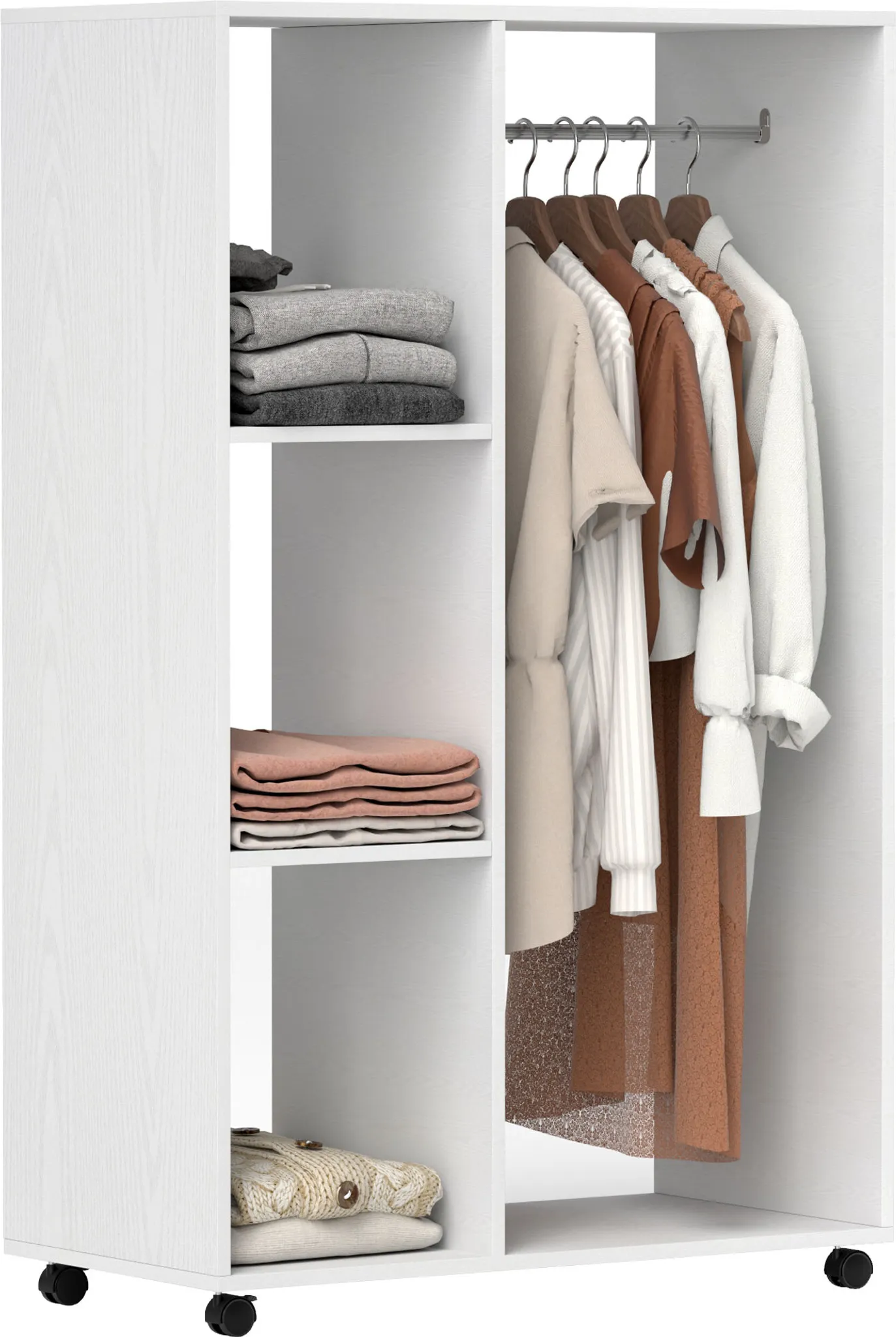 Porte-manteau Sur Roulettes 2 Tringles à Vêtements Porte-manteau Porte-manteau En