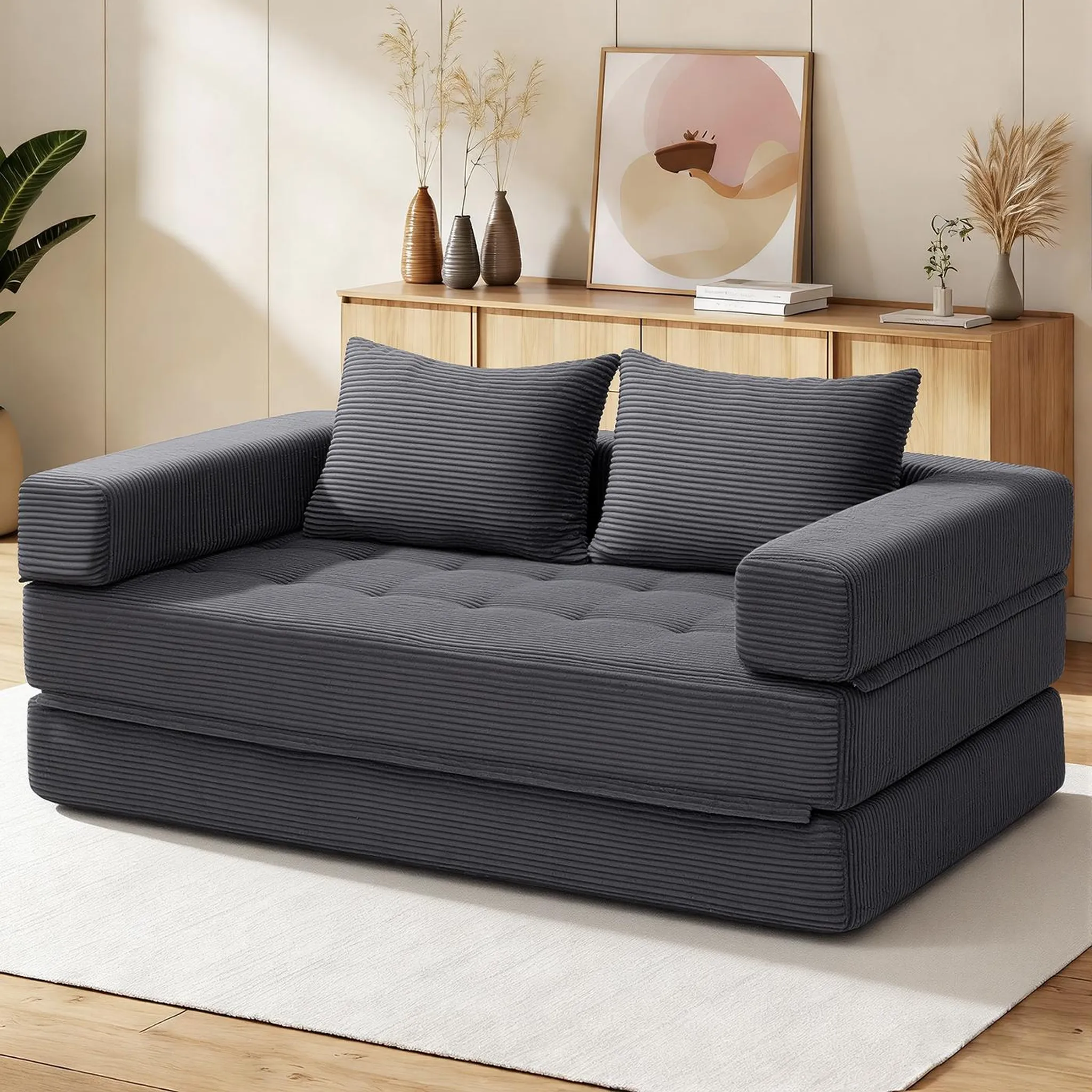 HOMMPA 5-in-1 Klapp-Schlafsofa, extragroß, Bodenschlafsofa