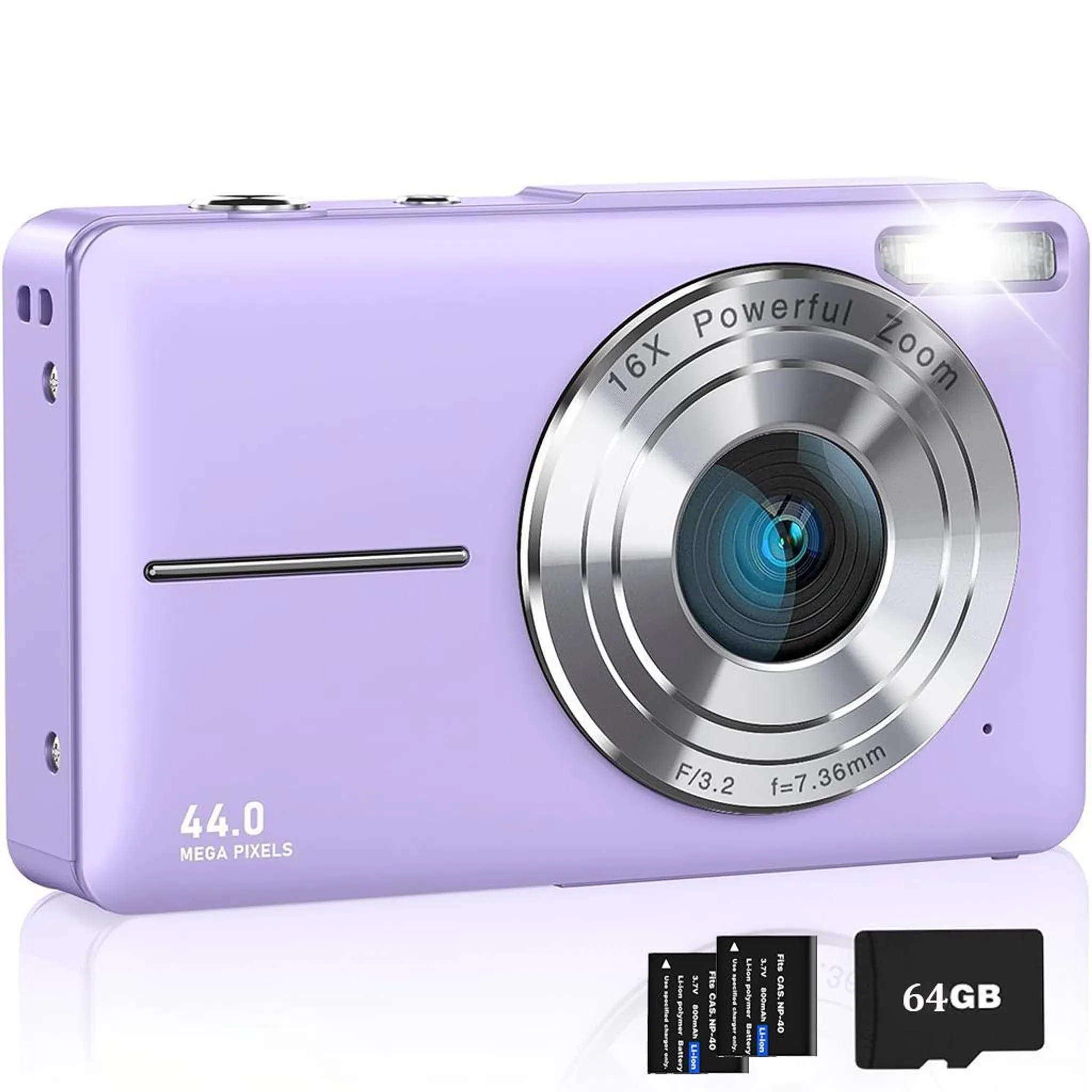 Fotocamera Digitale 4K 64MP Con 18X Zoom E Doppio Schermo – Compatta Con Scheda 64GB E 2 Batterie, Per Bambini E Principianti