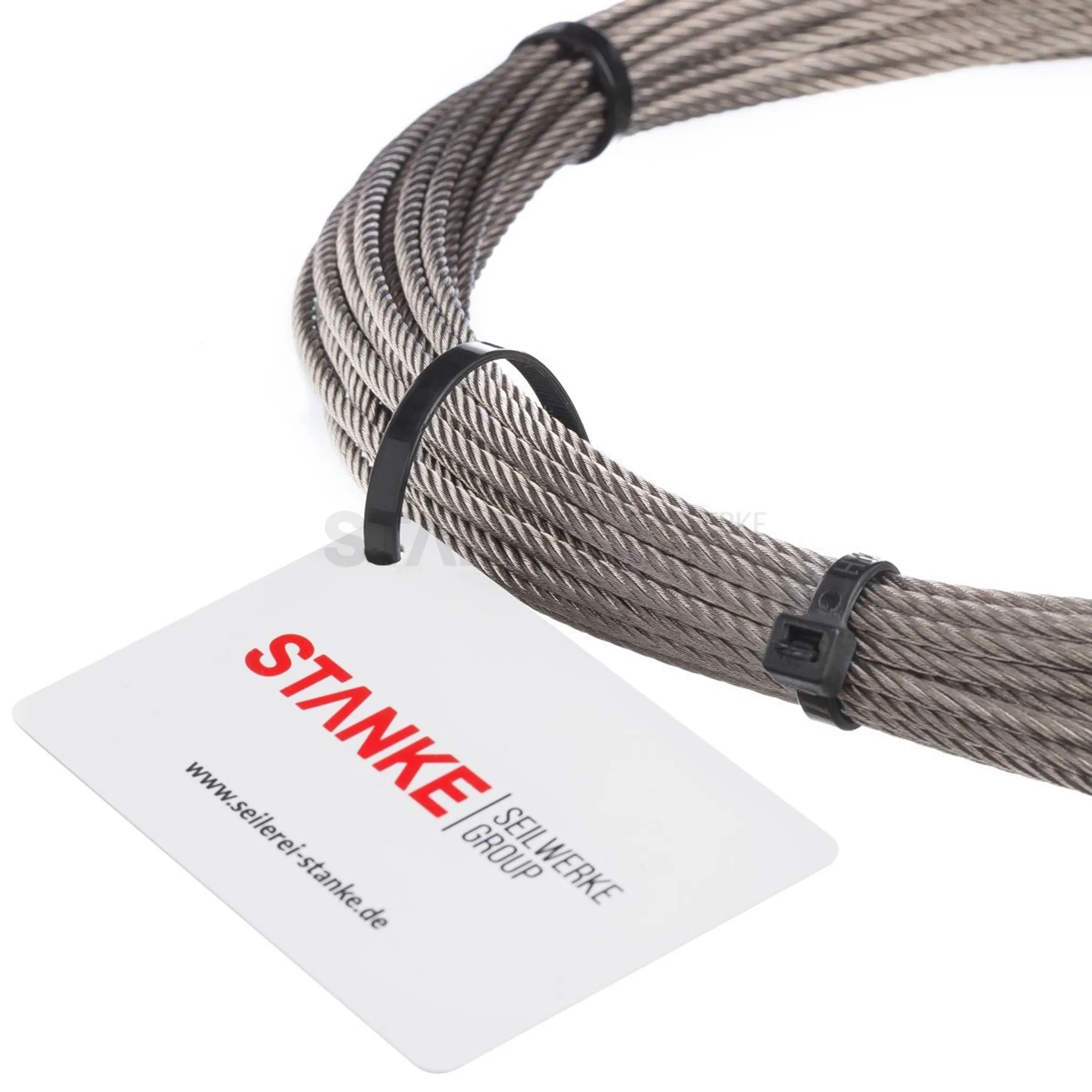 Seilwerk STANKE 5m Drahtseil 1,5mm 1x19 verzinkt Stahlseil Forstseil Windenseil Seil Draht Stahl 