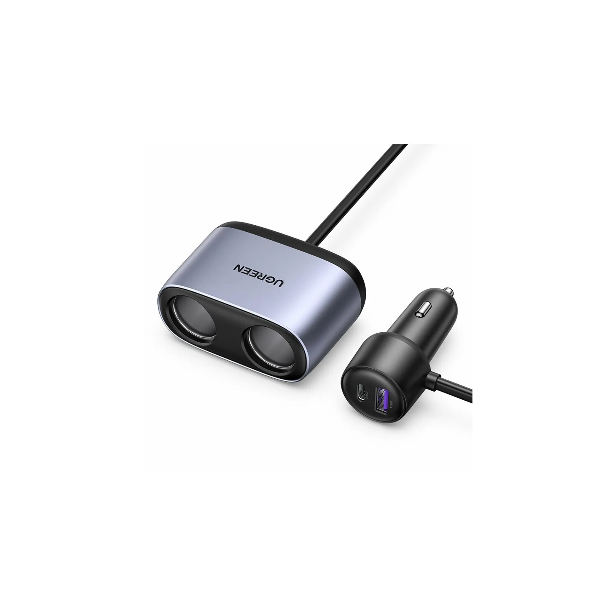 Navaris Auto-Adapter, KFZ Zigarettenanzünder Verteiler mit QuickCarge 3.0  und USB A Charger