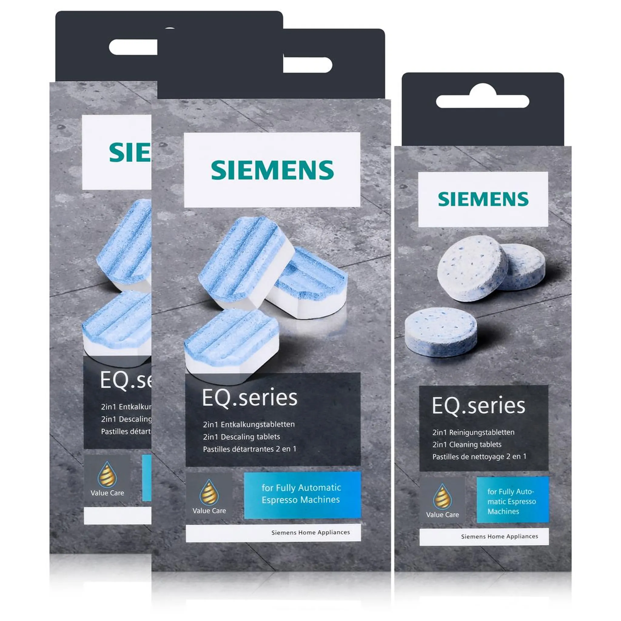 Siemens TZ80003A Pflege-Set 2 x 3 Entkalkungstabletten + 10 x  Reinigungstabletten