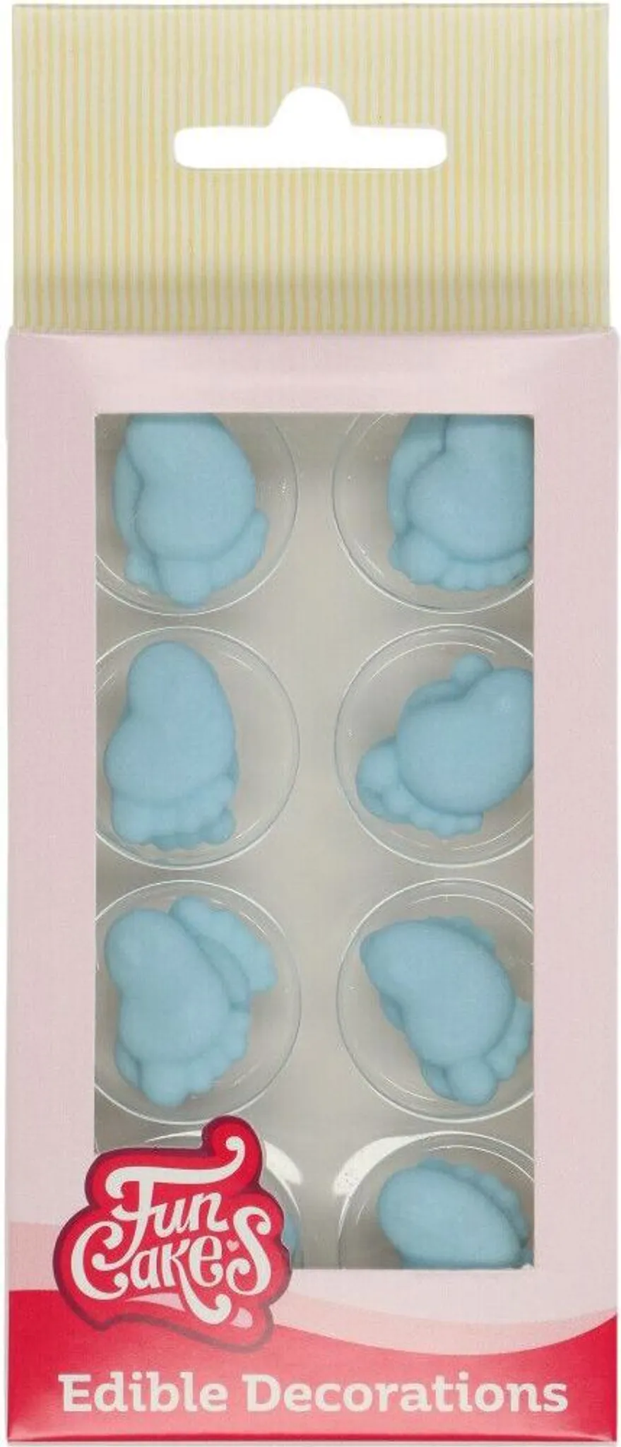 12 Essbare Baby-Fuß-Aufkleber & 12 Blaue Muffinförmchen – Für Babyparty, Torte & Backen