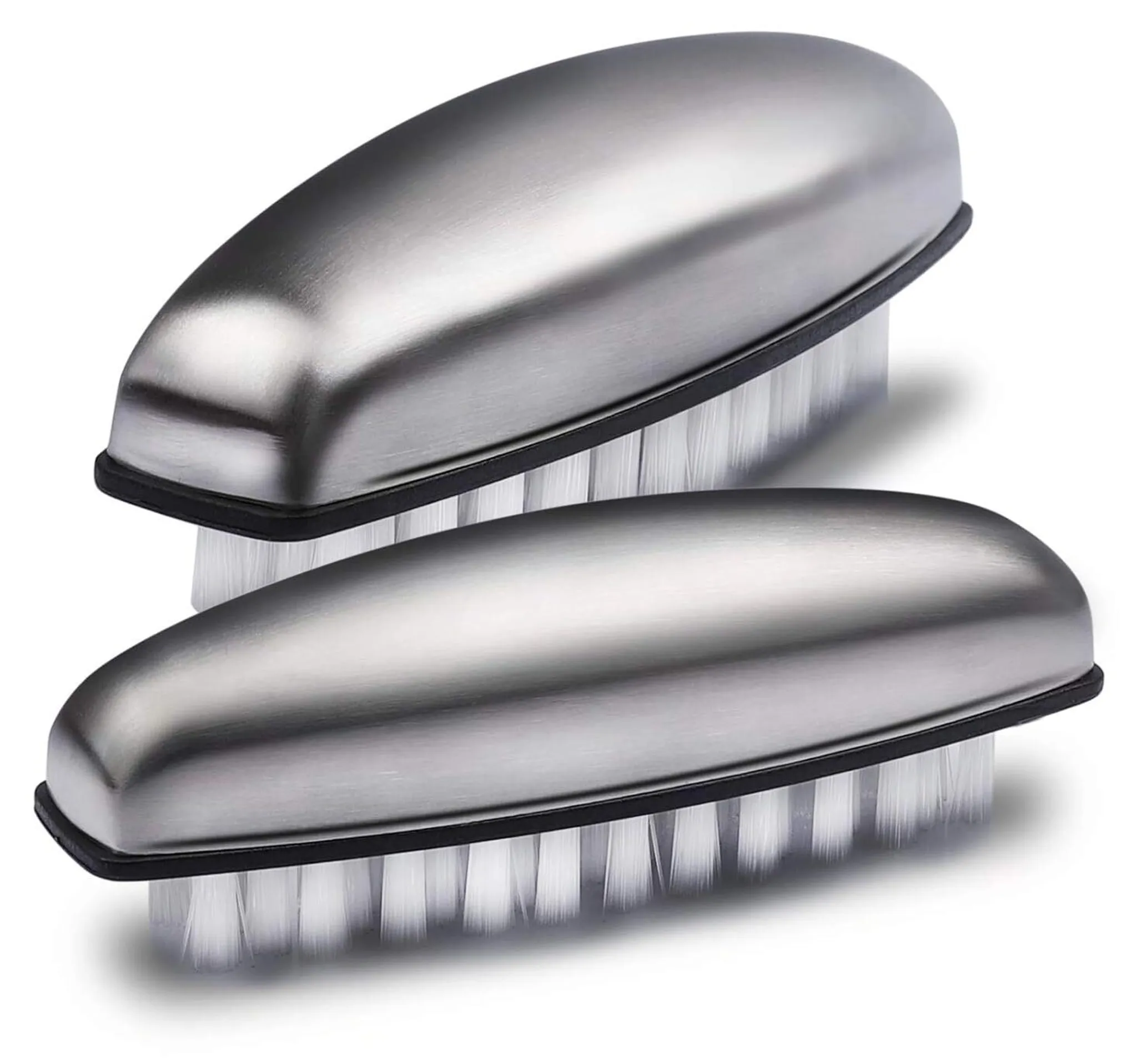 2 Stück Edelstahl Nagelbürsten Set - Reinigung Für Nägel & Hände, Entfernt Gerüche, 10,2 Cm