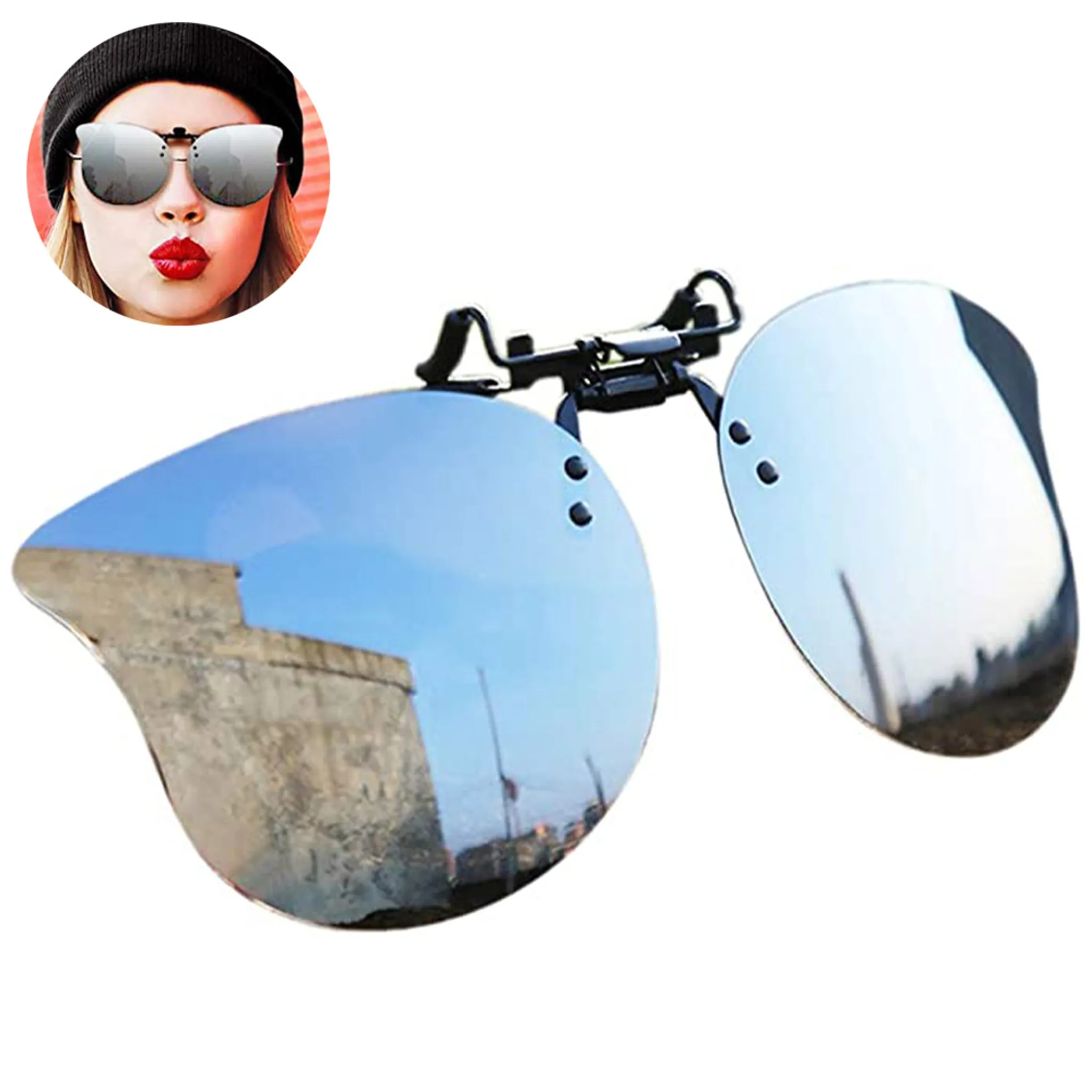 Mode Polarisiert Sonnenbrillenaufsatz Clip-on Sonnenbrillen UV-Schutz  Sunglasses