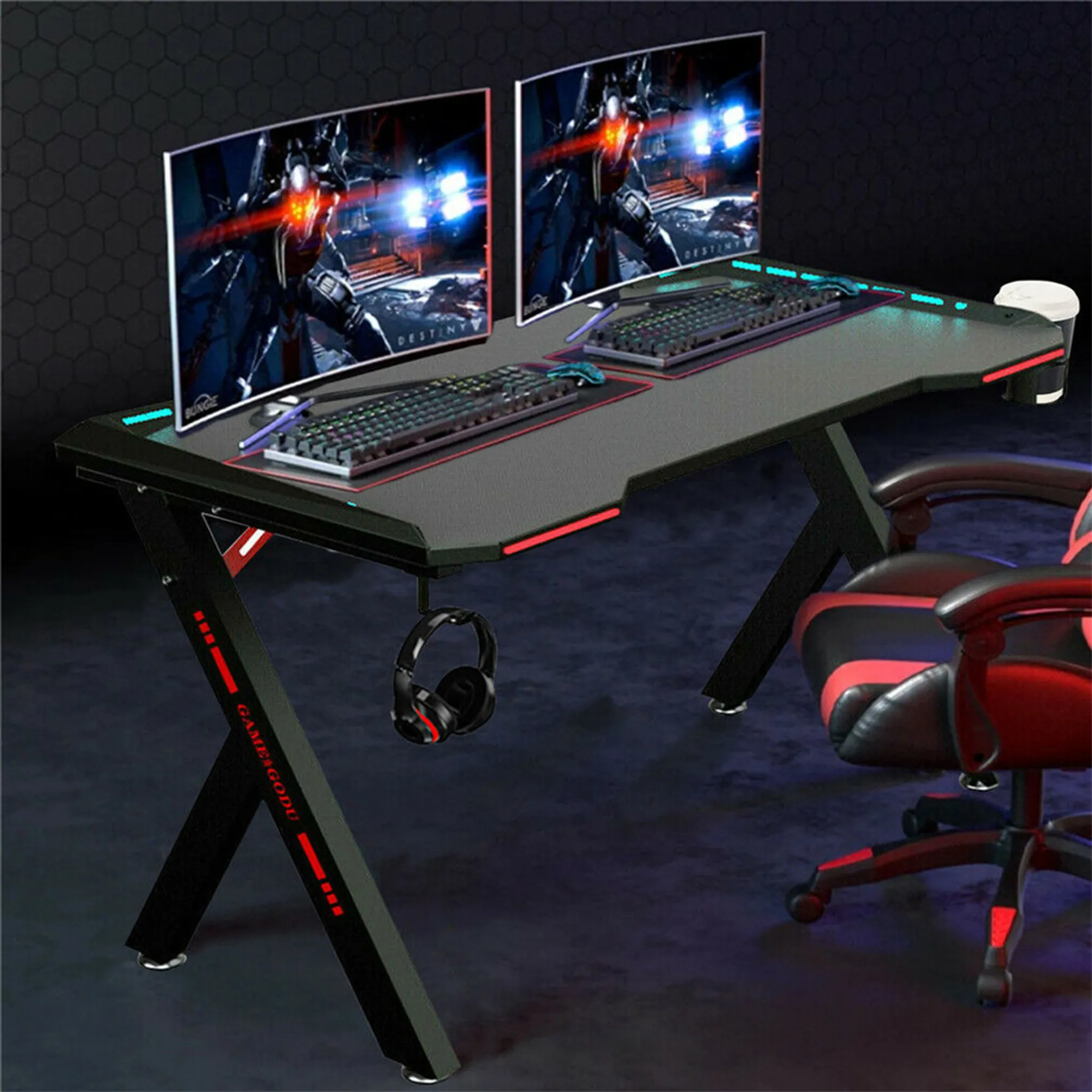 WISFOR Gaming Tisch ergonomisch, Große