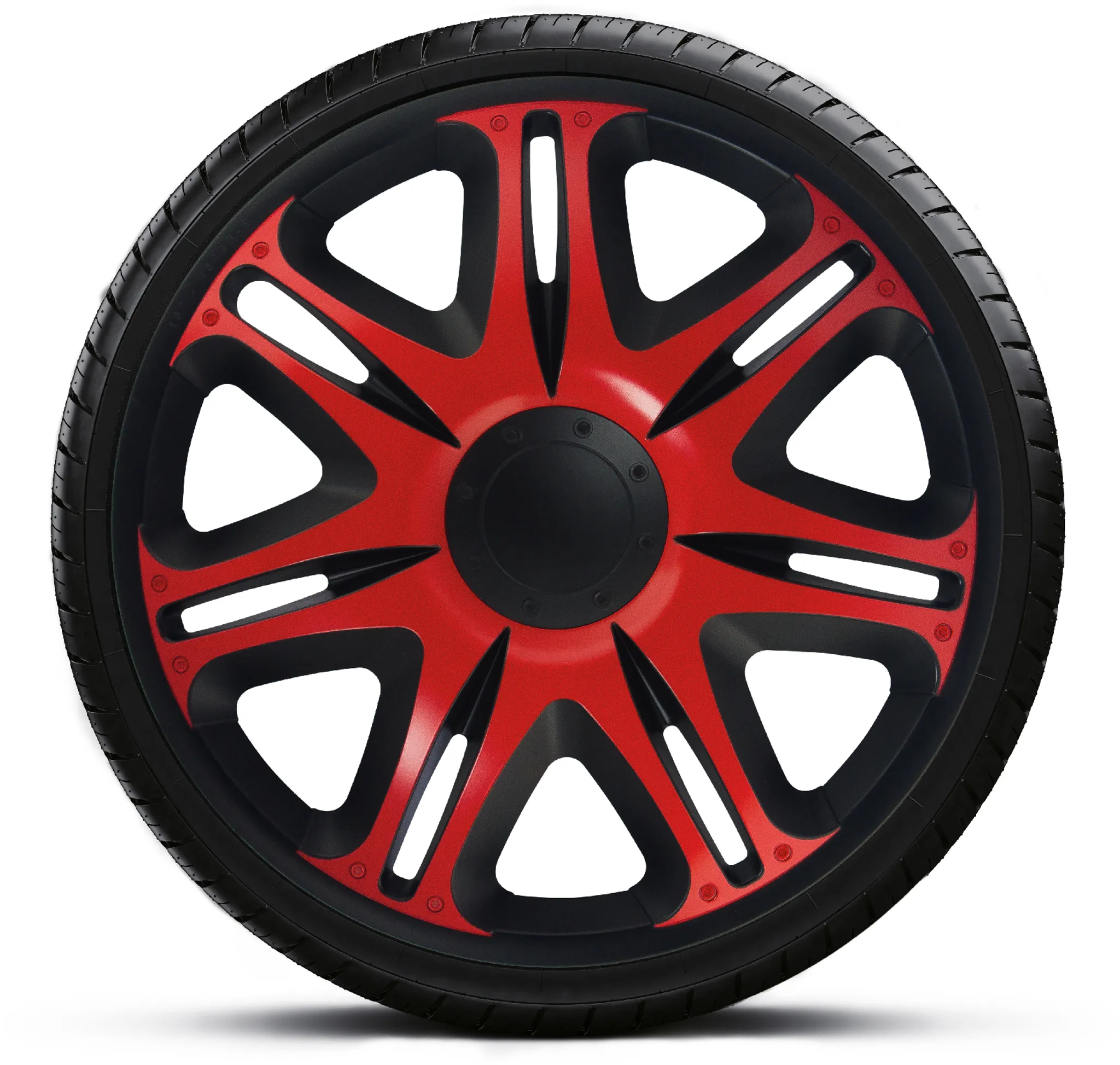 Radzierblenden Z460886 Zoll (4Stück) 15 RED Radkappen NASCAR BLACK SATZ