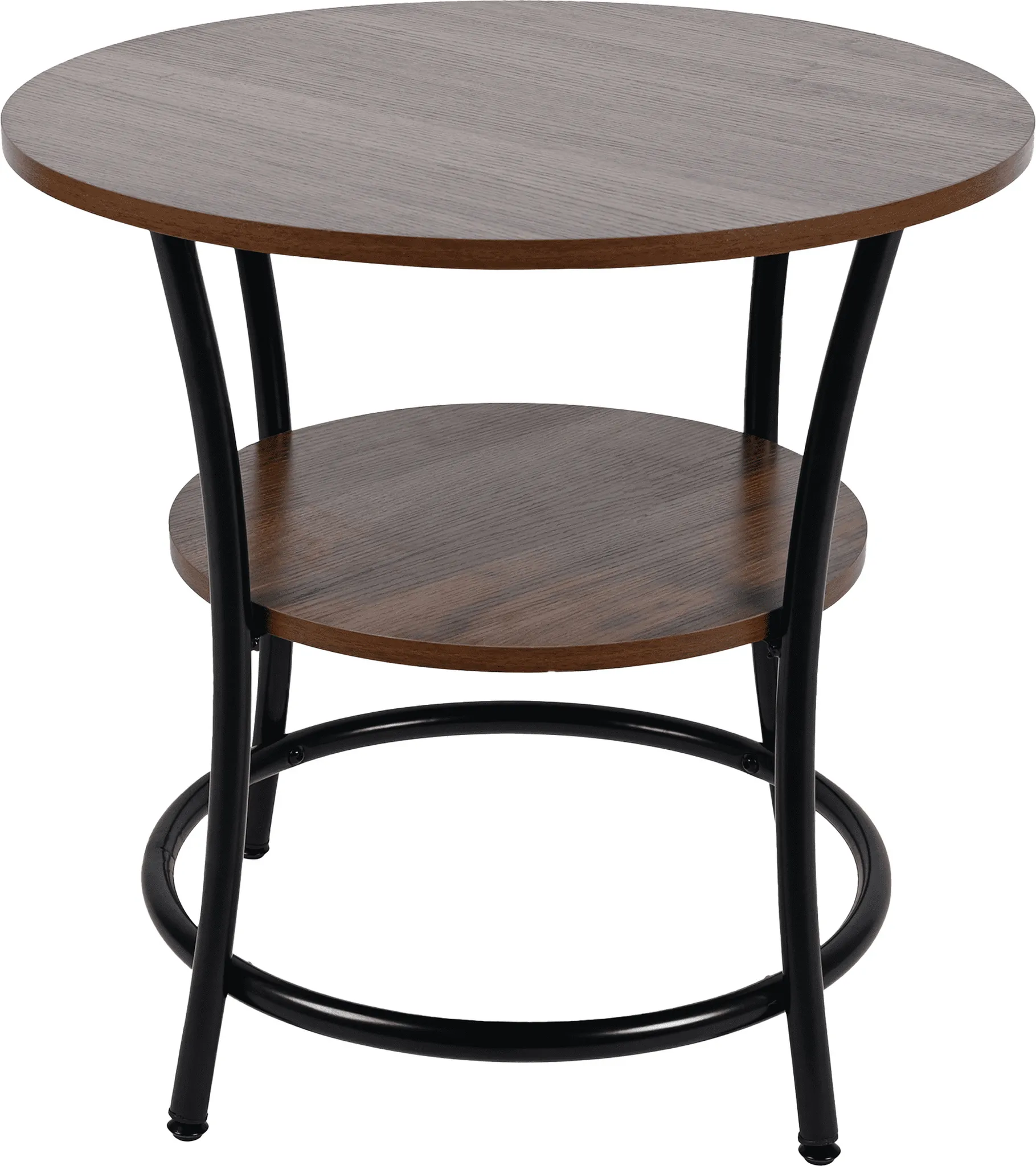 STOLIK PODRĘCZNY OKRĄGŁY RIVET ORZECH Stolik kawowy okrągły loft fi 56x55cm orzech Stoliki kawowe