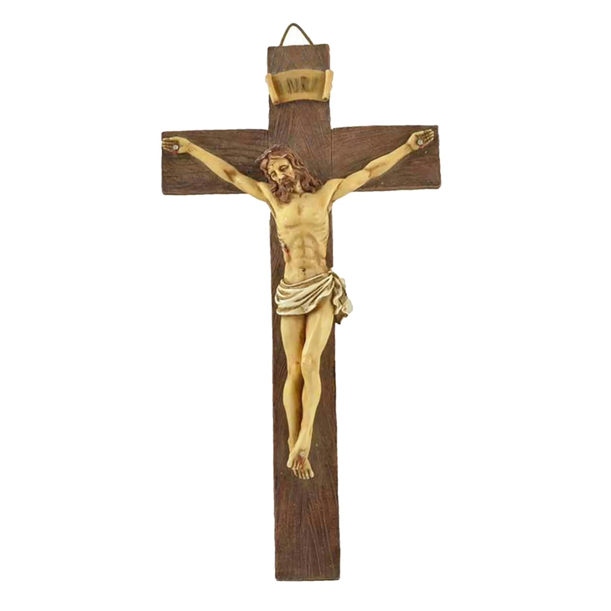 Color : Silver, Cross Size : 11 inches YUNGYE Harz Kreuz Stand mit Kruzifix-Antike-Silber-Finish religiöse Figur Jesus Kreuz Kruzifix Figurine 11 1.4 Zoll 4.8 