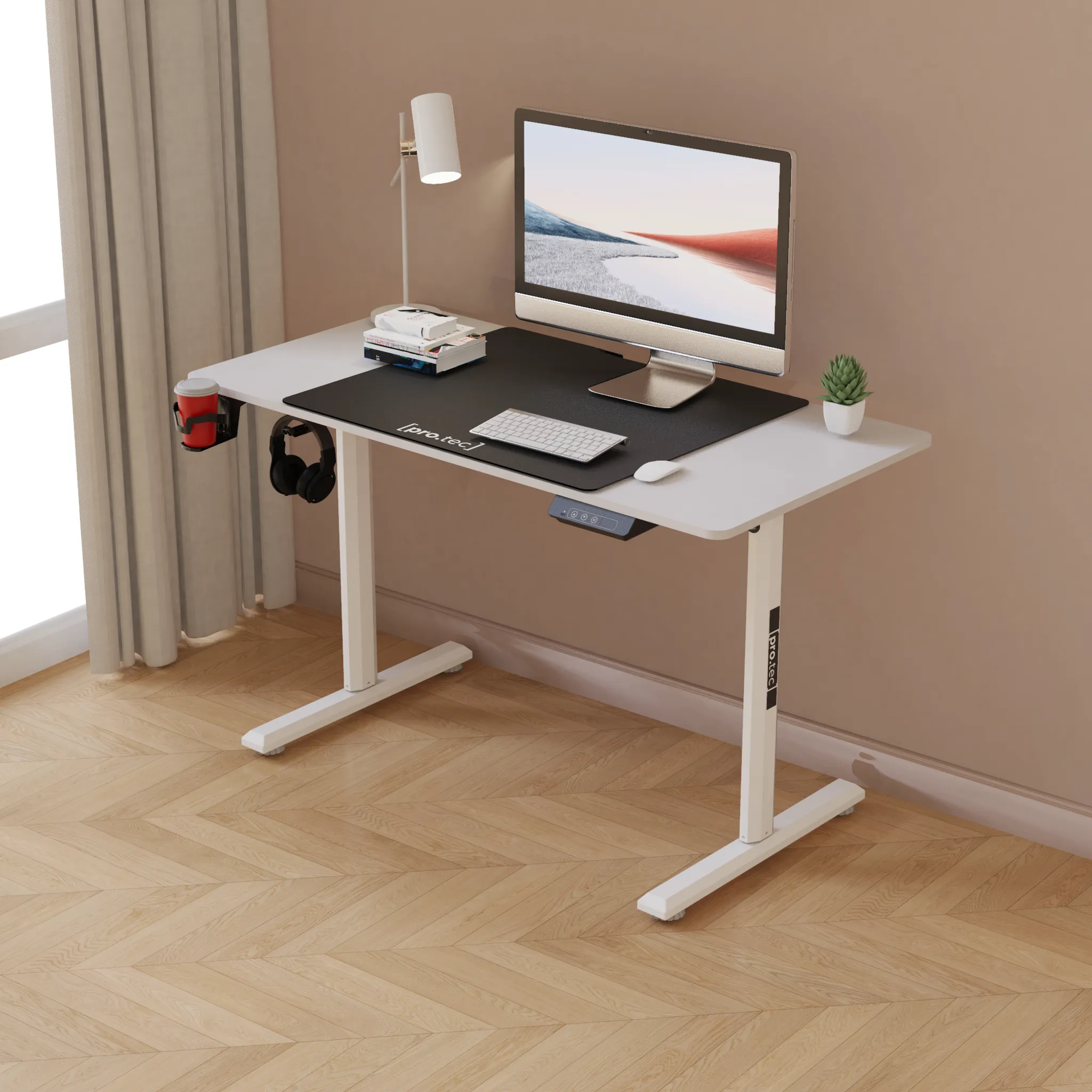 Vinsetto Bureau électrique avec moteur, table d'ordinateur, réglable en Vinsetto Bureau électrique avec moteur, table d'ordinateur, réglable en