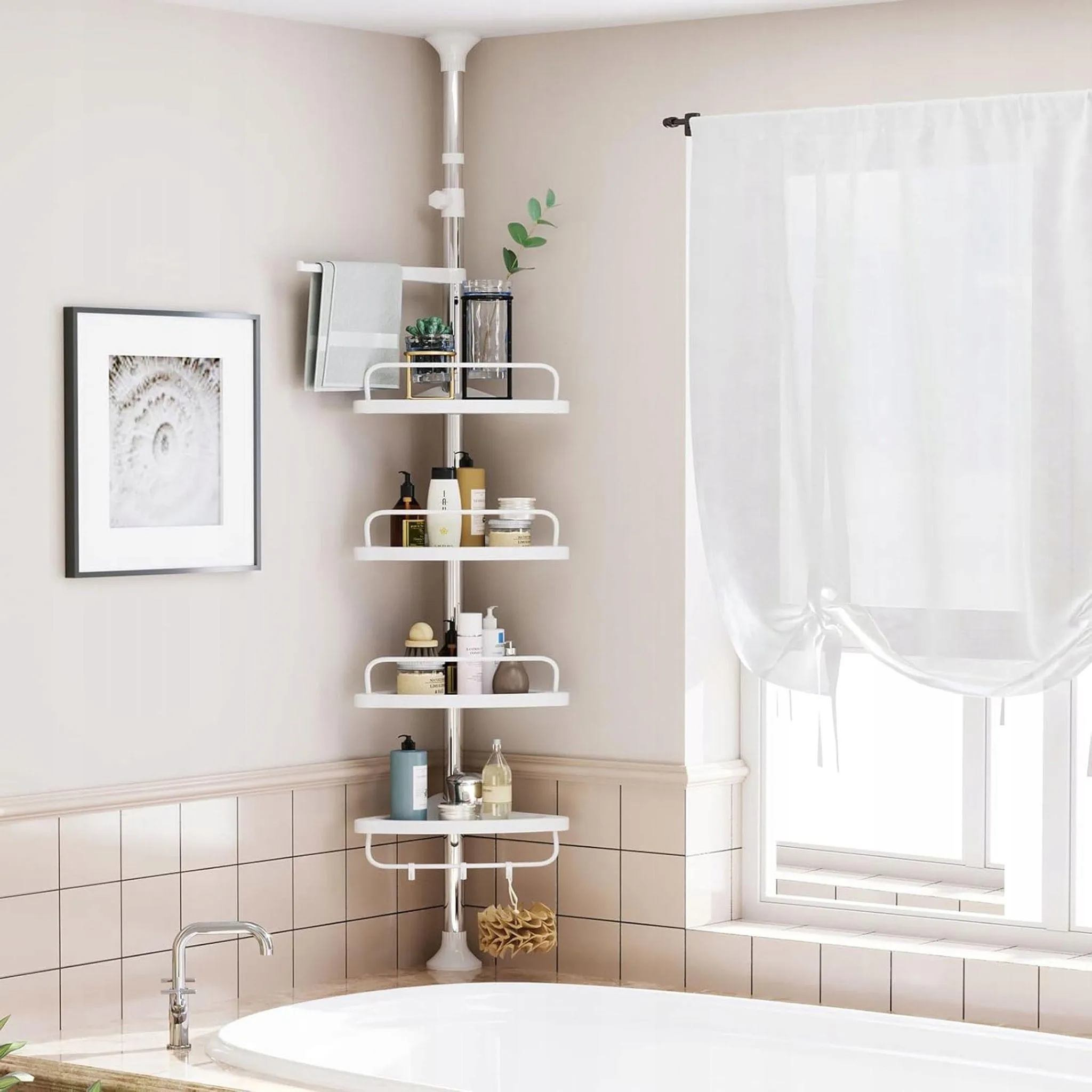 Badezimmer-Regal, Eckregal, Teleskopregal Für Die Dusche