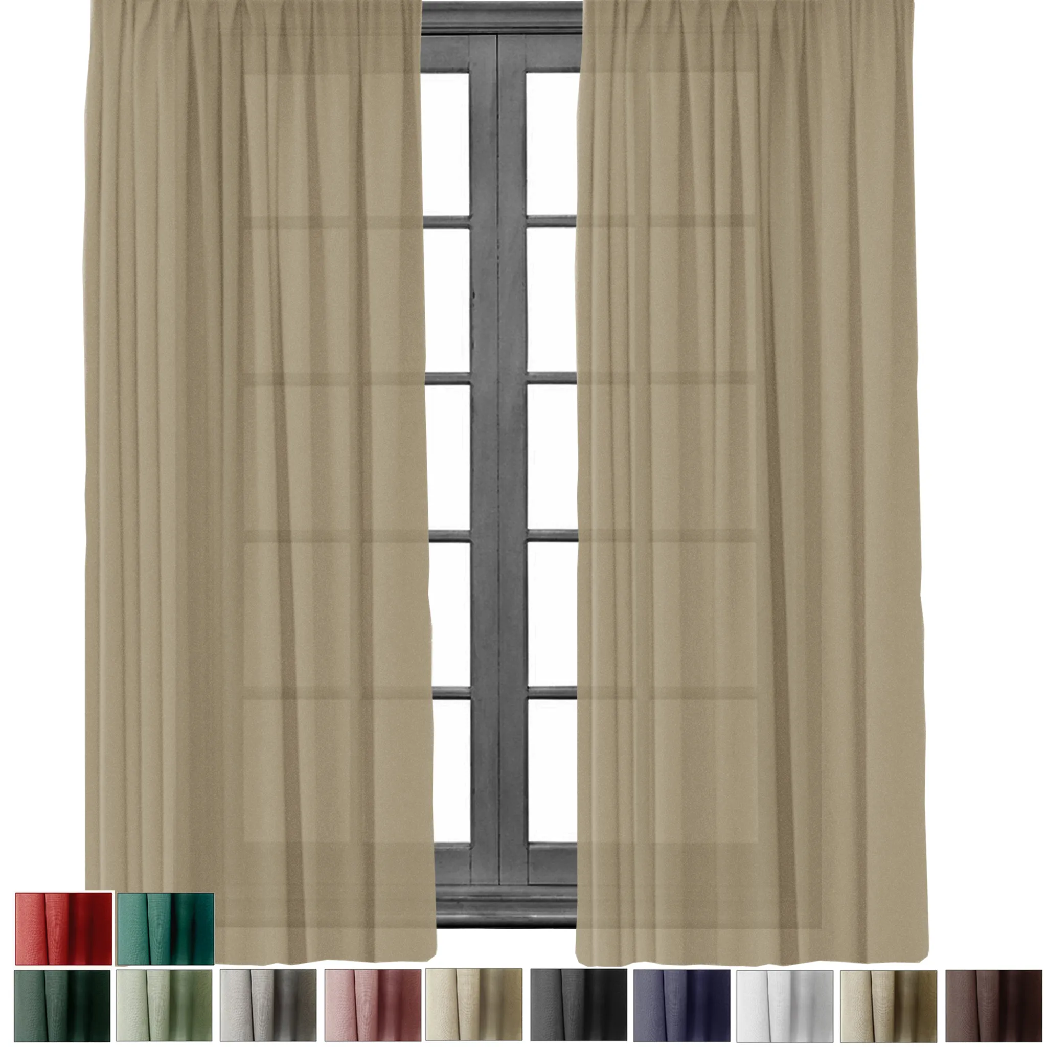 Beautissu 2er Set Gardine Thermovorhang Amelie 140x245 cm Ösen-Schal  Vorhang - viele Farben
