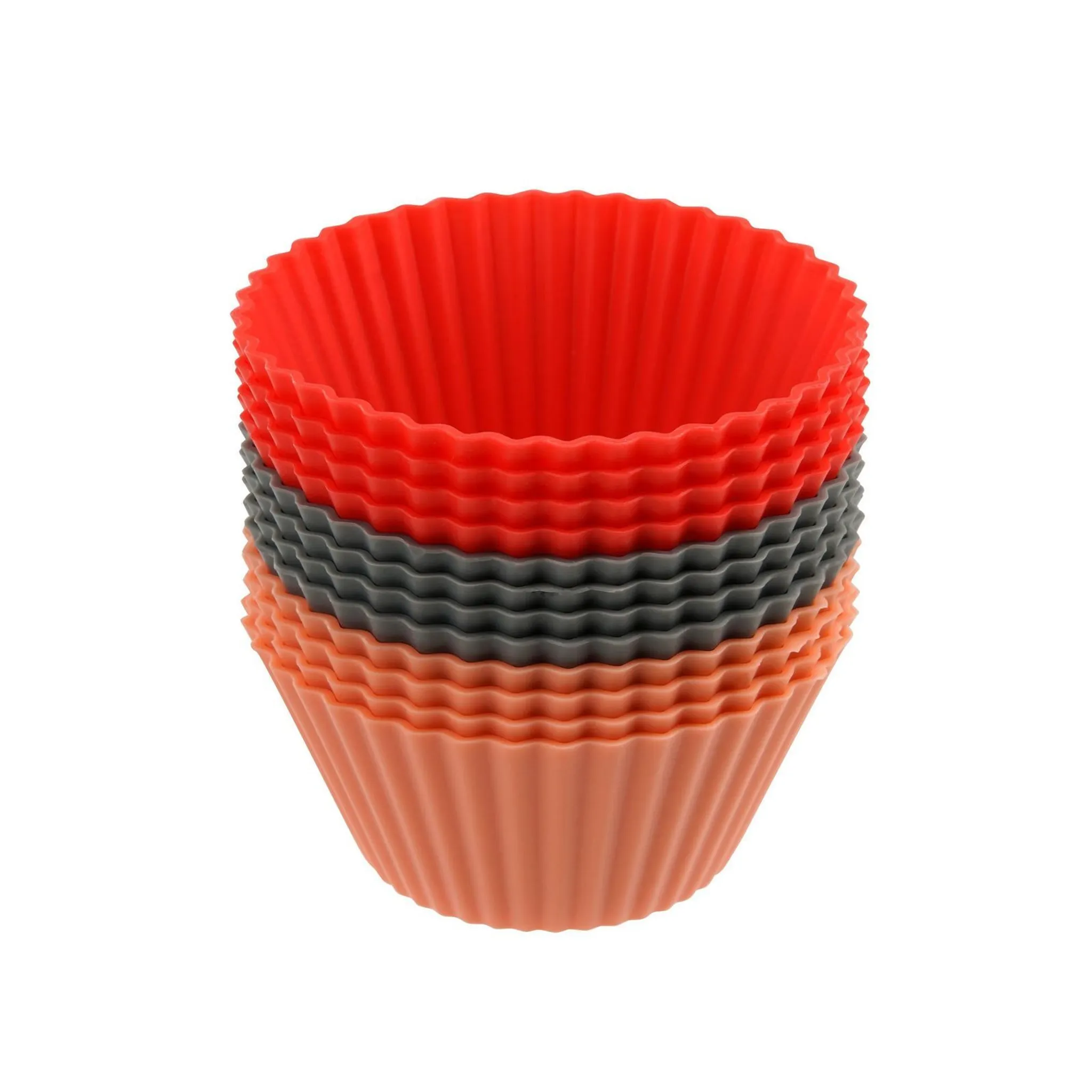 Dr. Oetker Stampi per muffin, 12 pezzi, forma quadrata, in lamiera d'acciaio di alta qualità, con rivestimento antiaderente rinforzato in ceramica (colore: arancio/crema