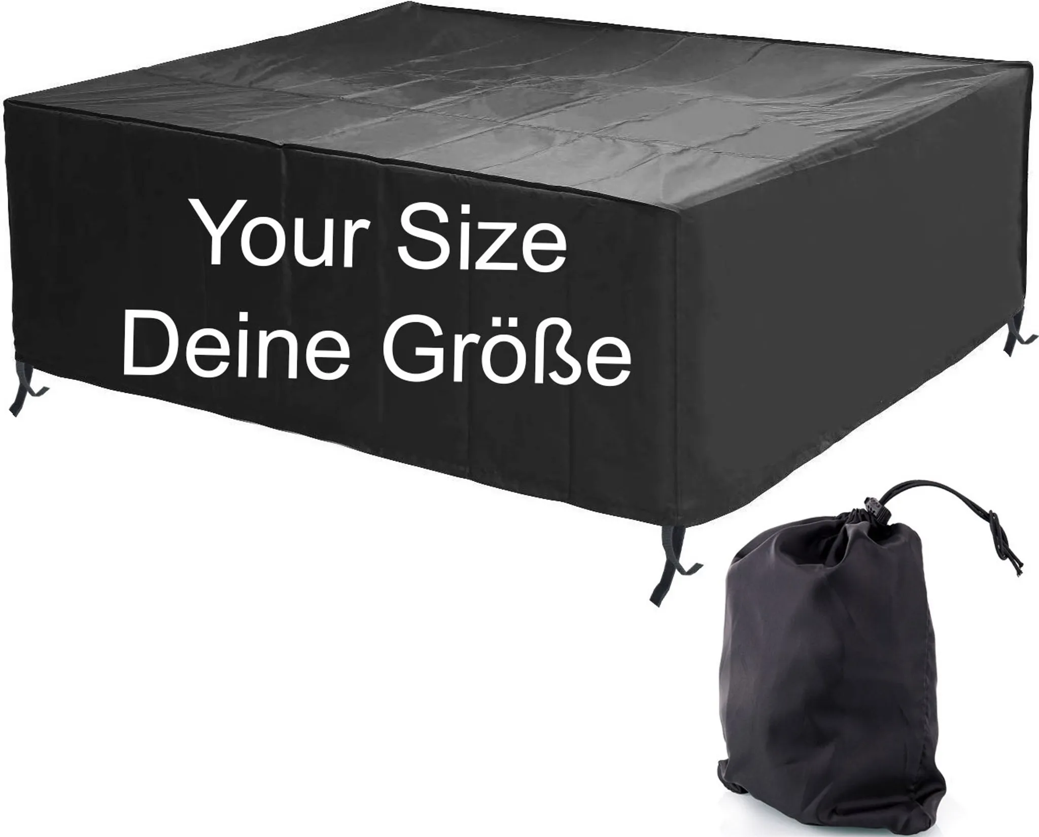 Wasserdichte 5-teilige Abdeckung Für Barhöhen-Sets (168x168 Cm) – Schwarz, Mit Beinriemen & Belüftung