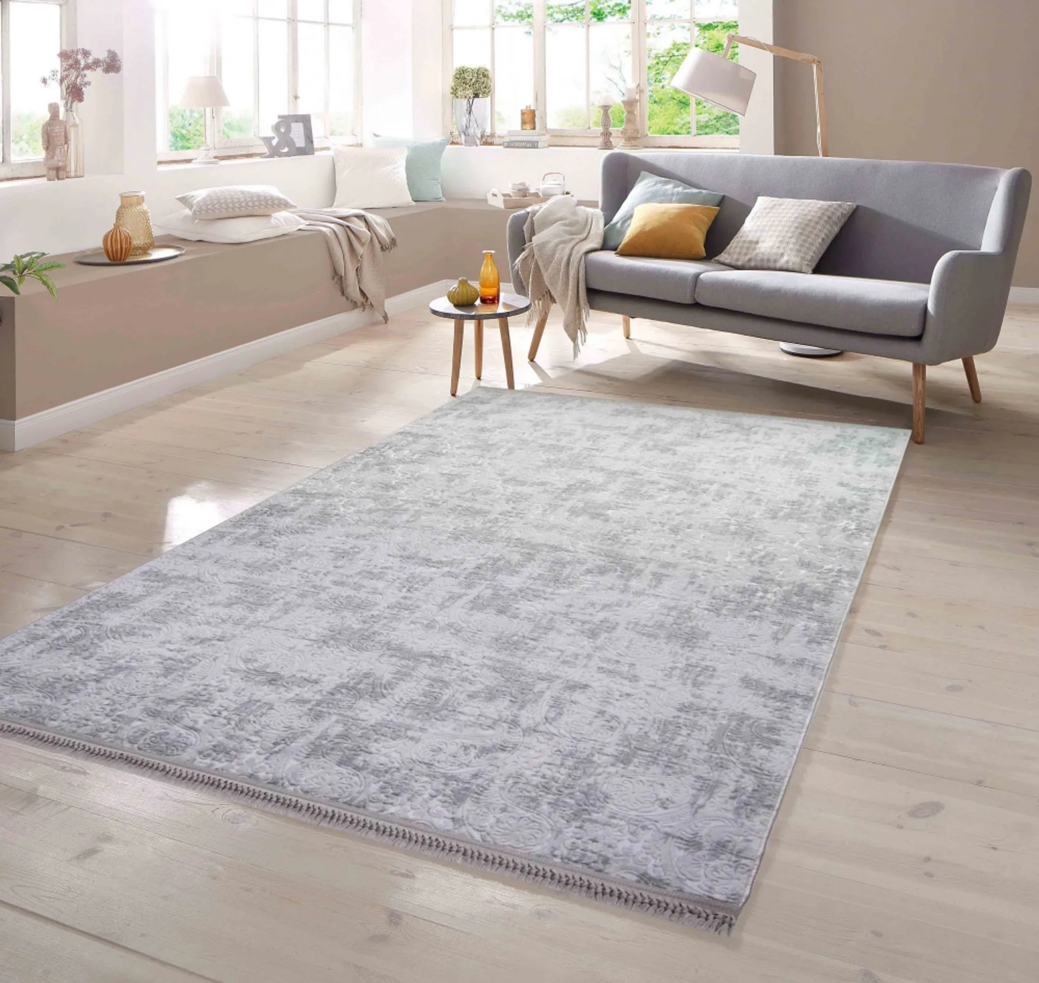Teppich waschbar in Grau Größe - 80 x 300 cm