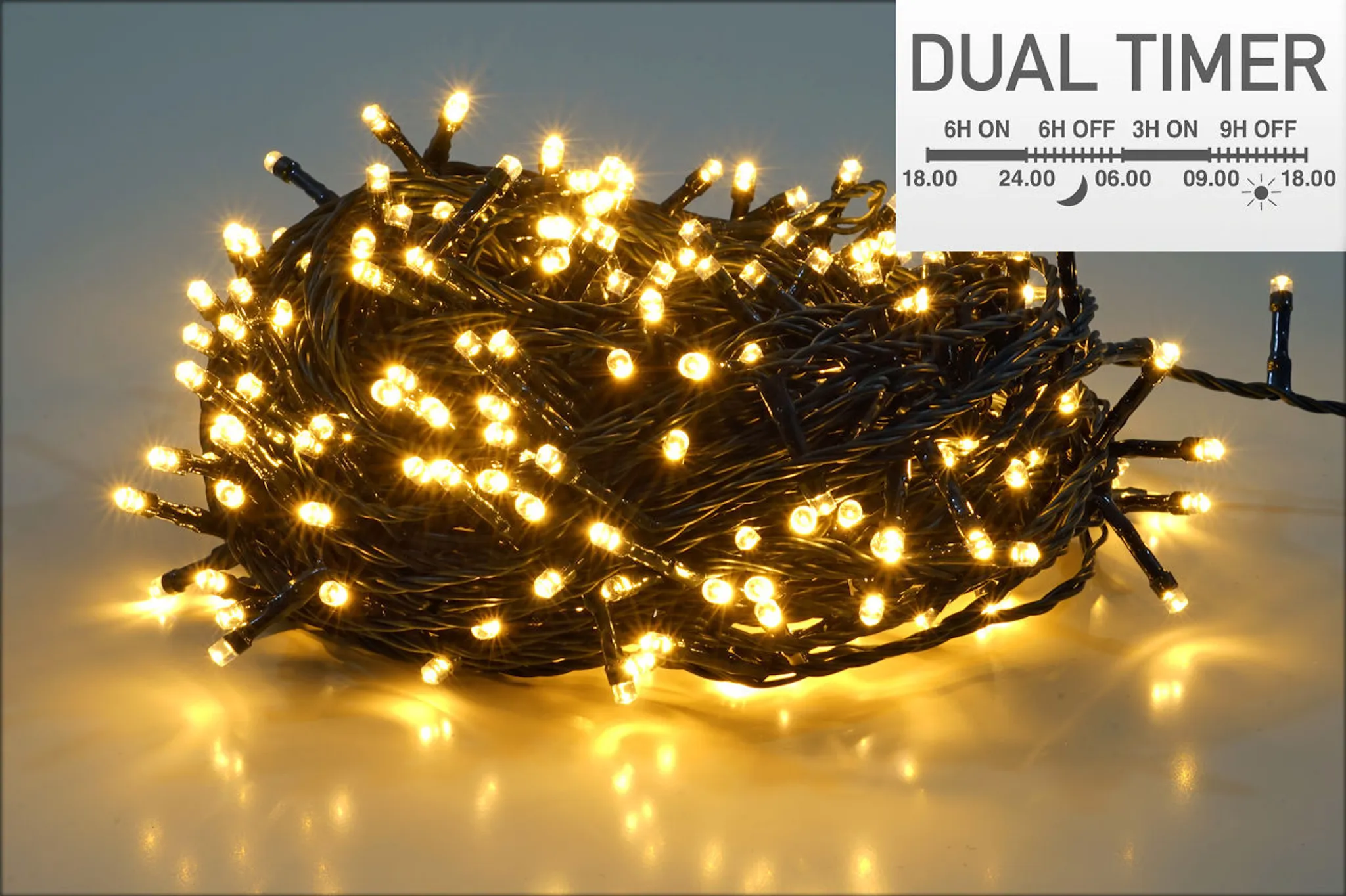 LED Beleuchtung 80 LED - Dual Timer