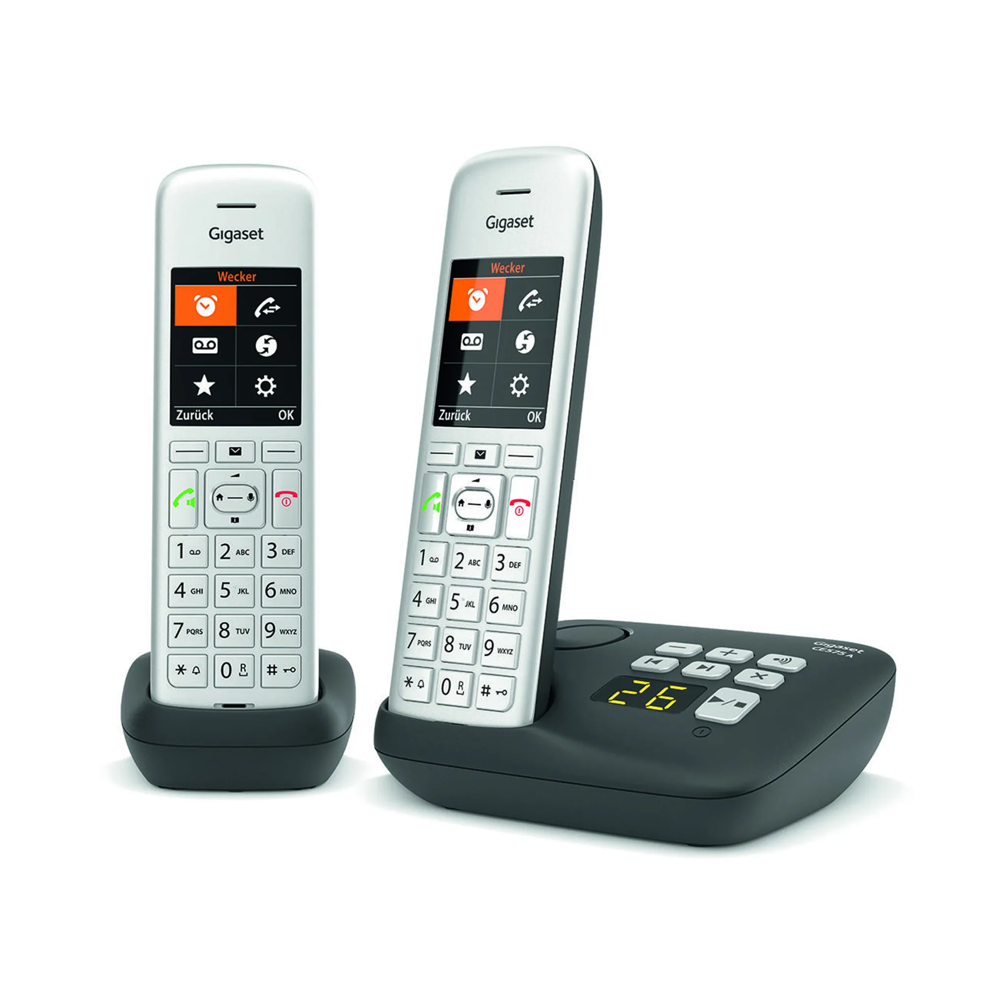 Silber CE575A Telefon Duo Schnurloses