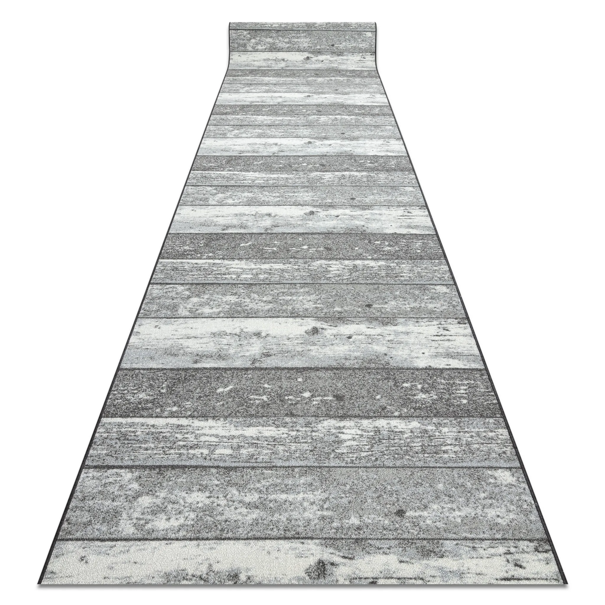 Läufer Antirutsch 120 cm Holz Tafel grau Grau