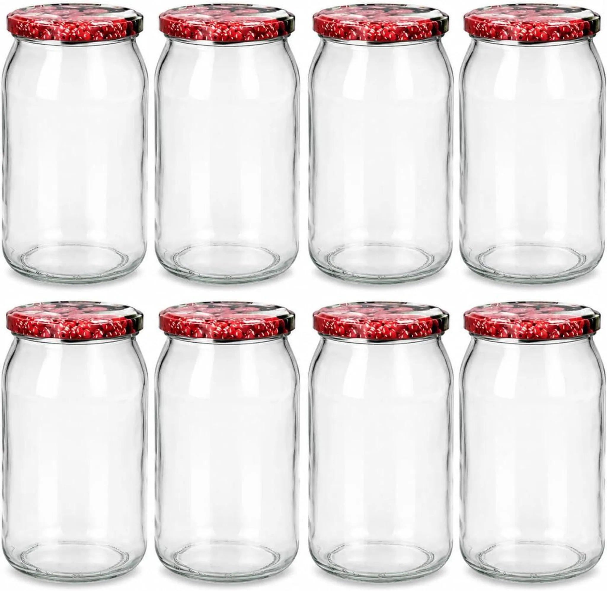 8x Einmachgläser 900 ml mit Schraubdeckel TO 82 – große