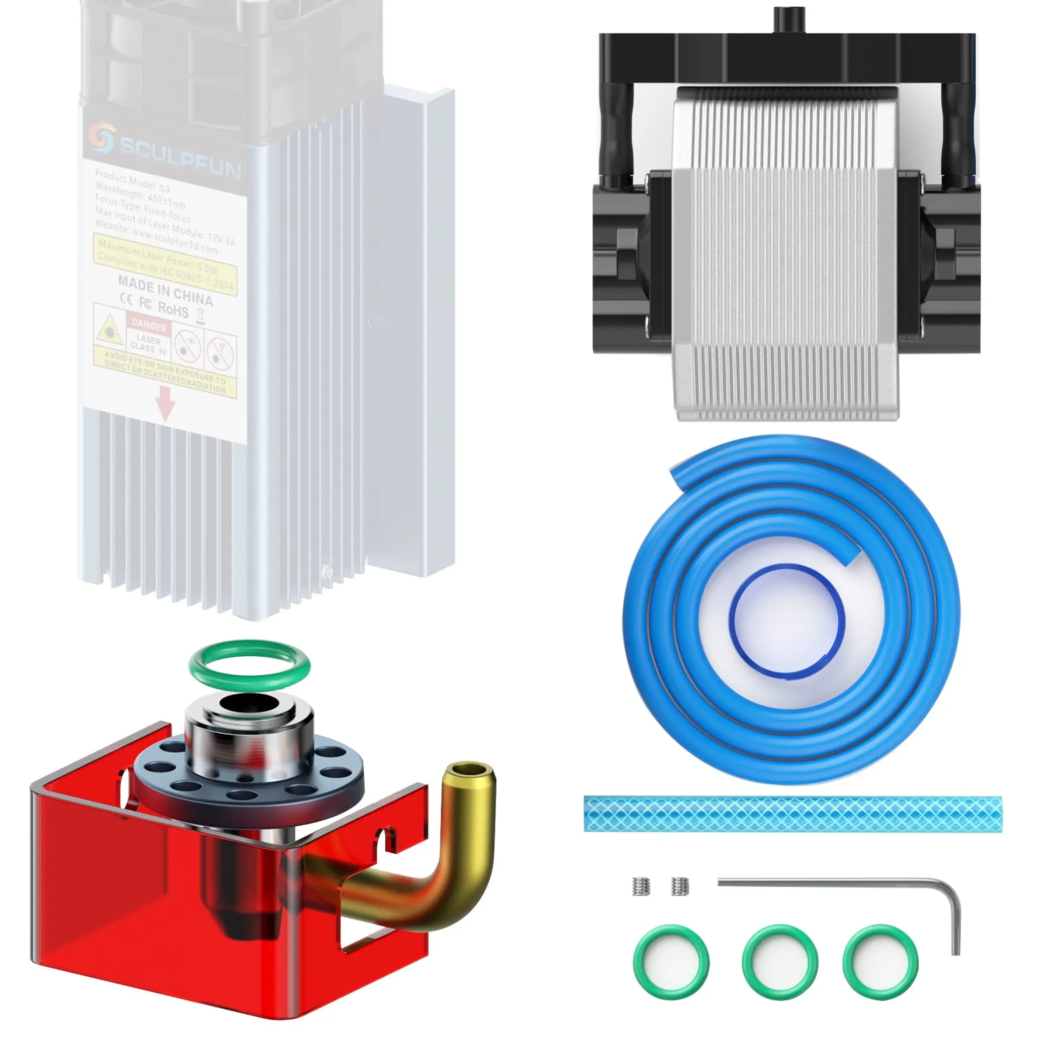 SCULPFUN S9 Luftunterstützungsdüsen-Kit mit 220-V-Luftpumpe