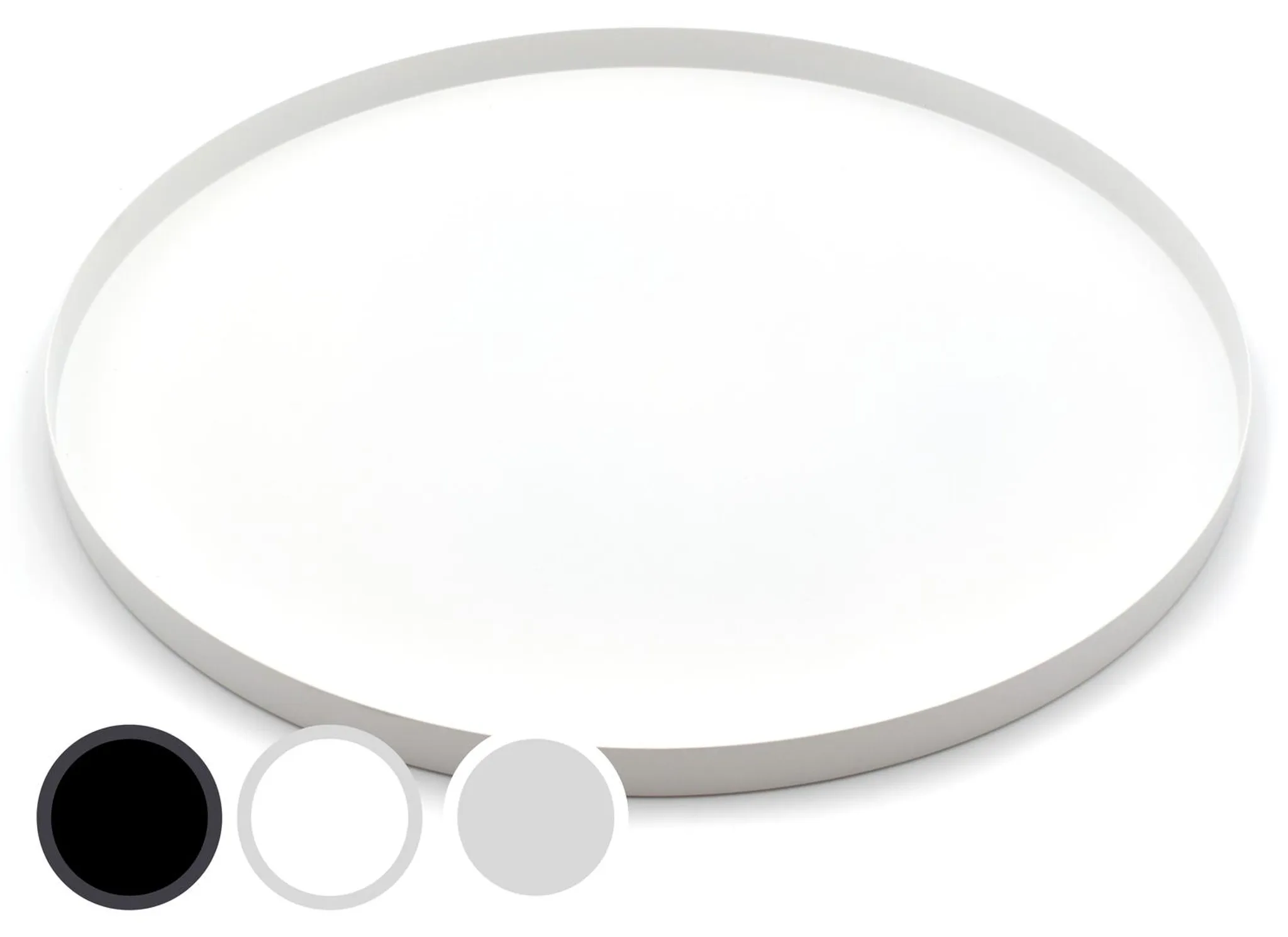 D&D Living Pleto Deko Tablett Rund Ø 40 cm, Metall, weiß