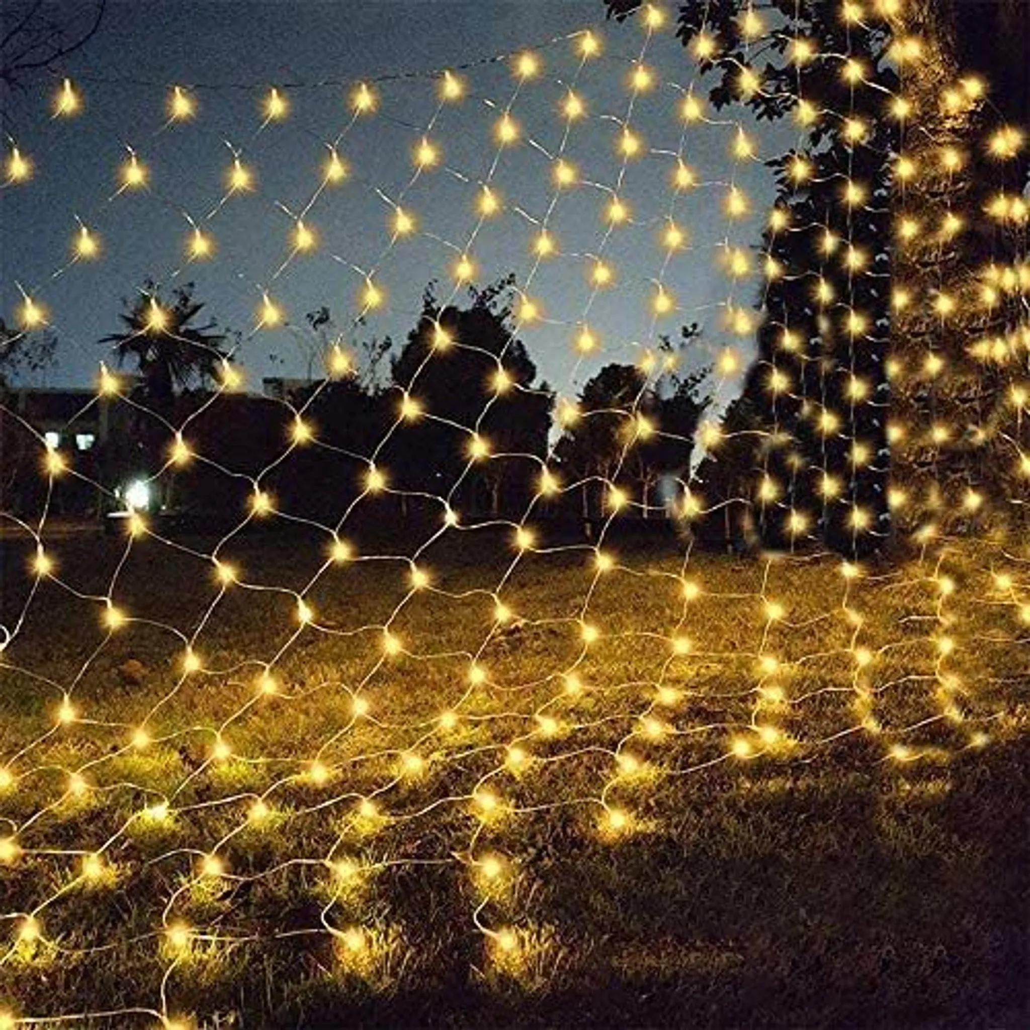 Joycome Lichterkette Netz 3x2m Mit 200 LED – 8 Modi, Wasserdicht, Für Garten, Baum & Balkon – Warmweiß