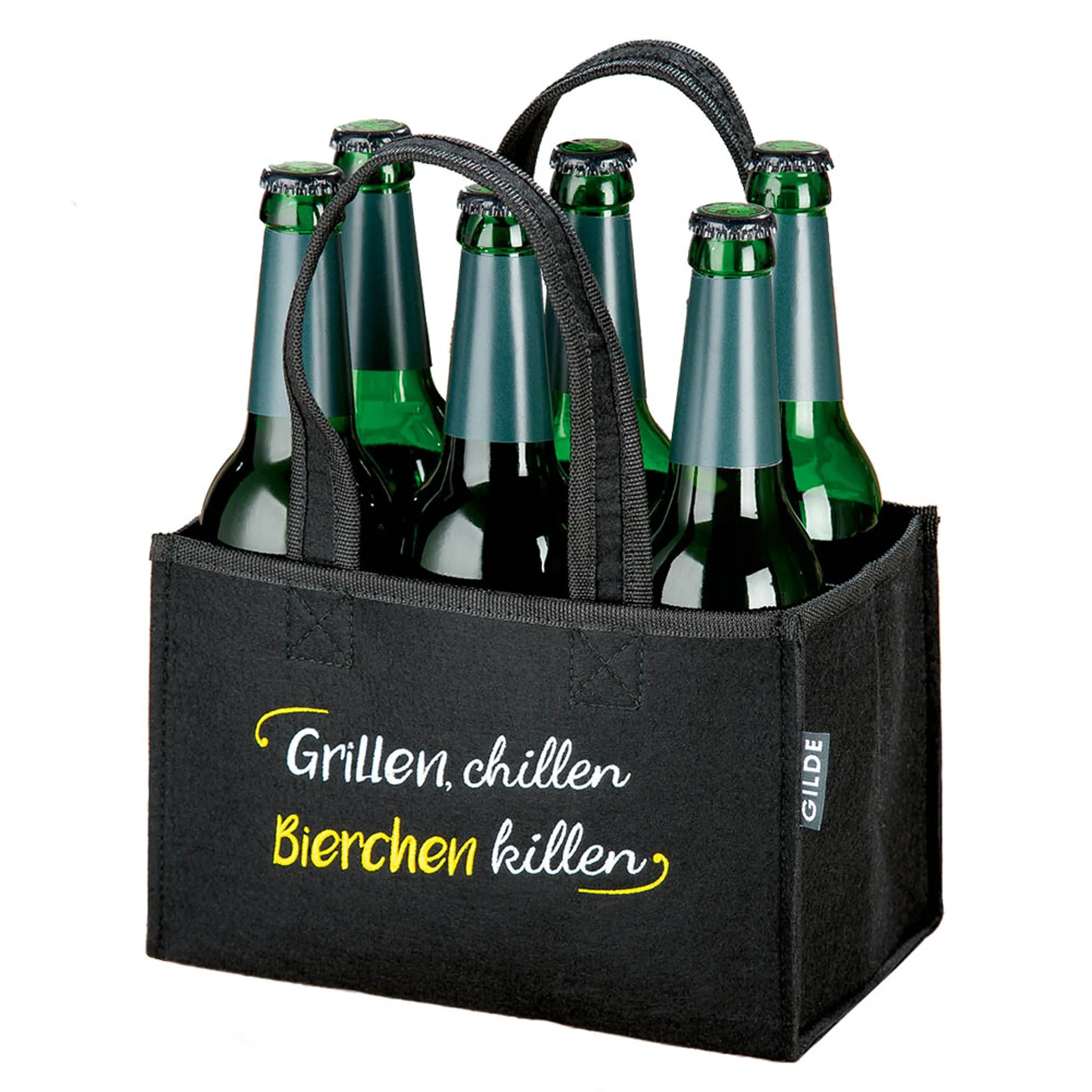 Flaschenhalter aus Filz, Männerhandtasche mit Aufdruck Beer to Go , fü