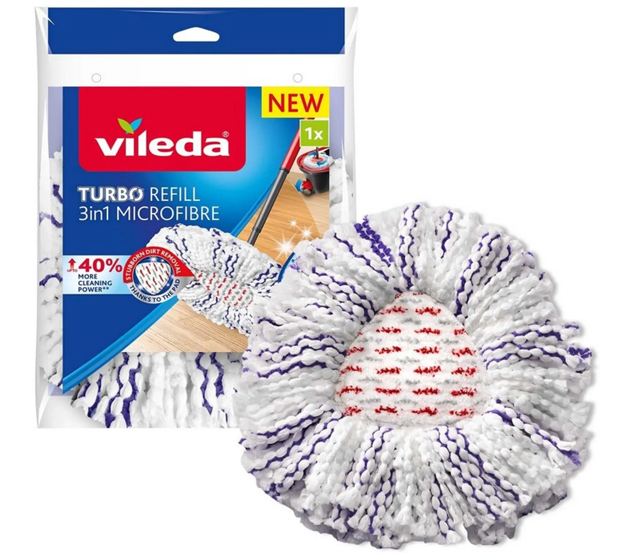 Vileda Turbo Microfaser Ersatzpad für 3in1