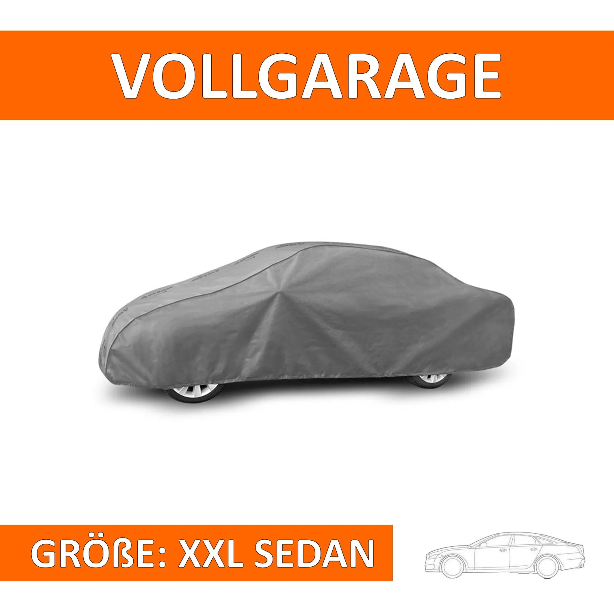 4,17€/m² PKW Vollgarage Auto Abdeckung in der Größe L für große Mittelklasse Wagen 480 x 175 x 120 cm 
