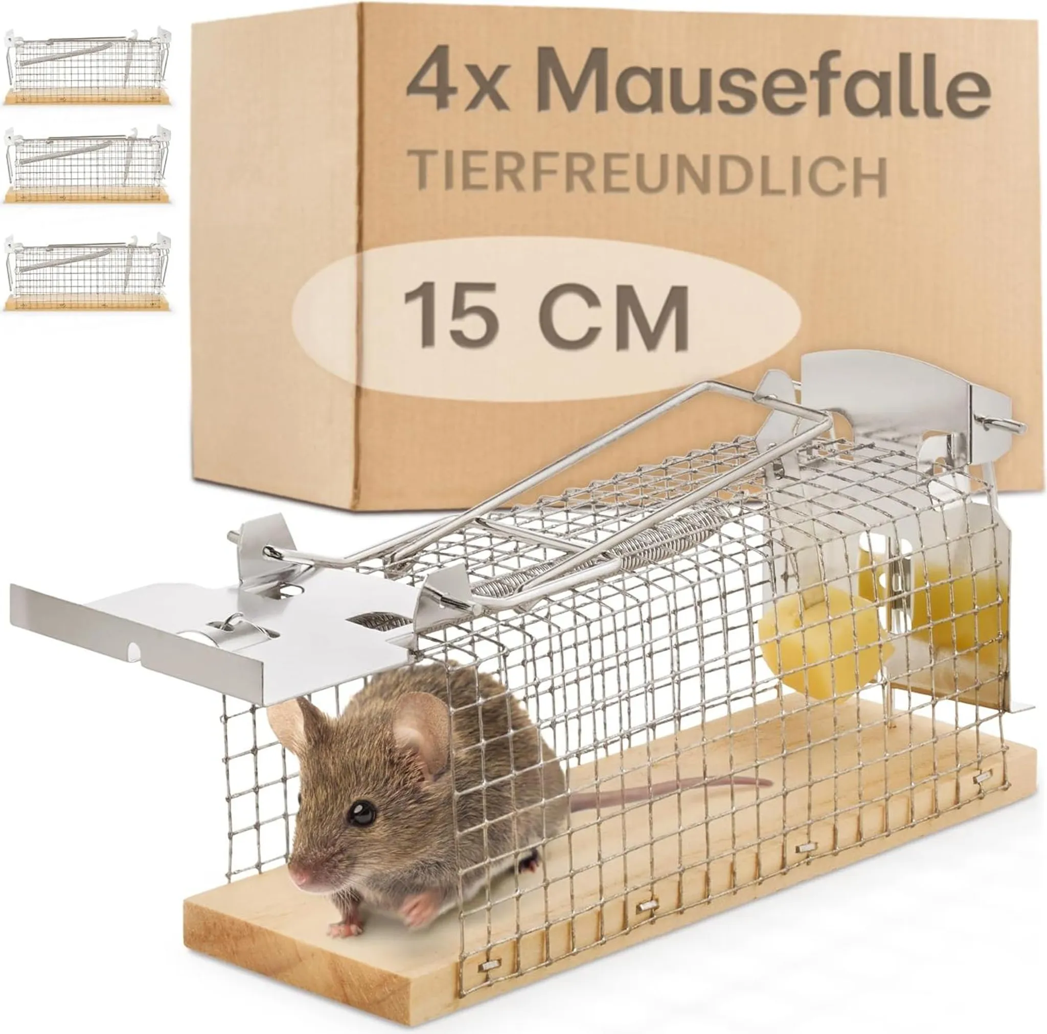 Mausefalle lebend - 4 Stck - Tierfreundlich &