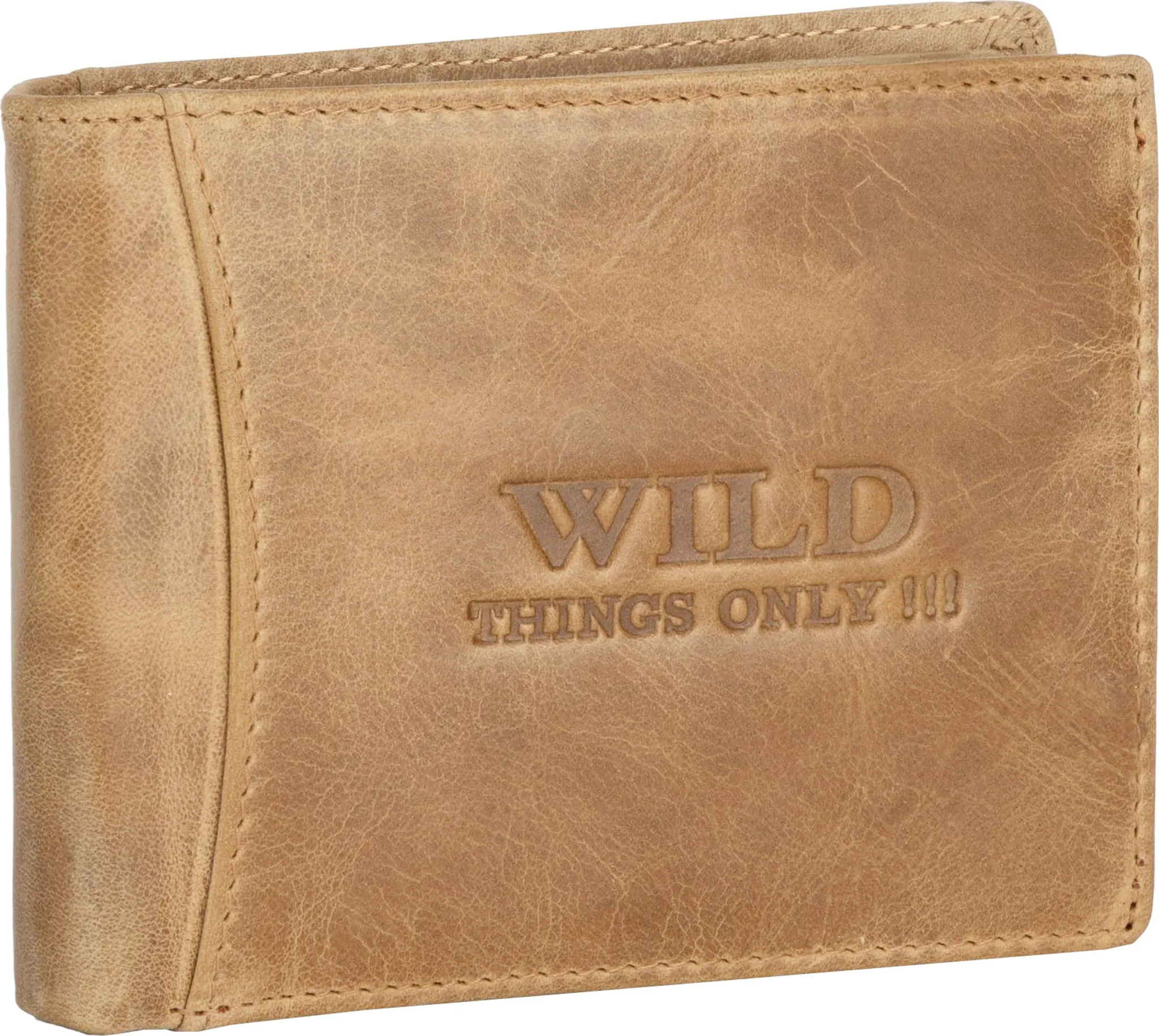 RFID Leder Portemonnaie Herren Querformat Natur (5501)