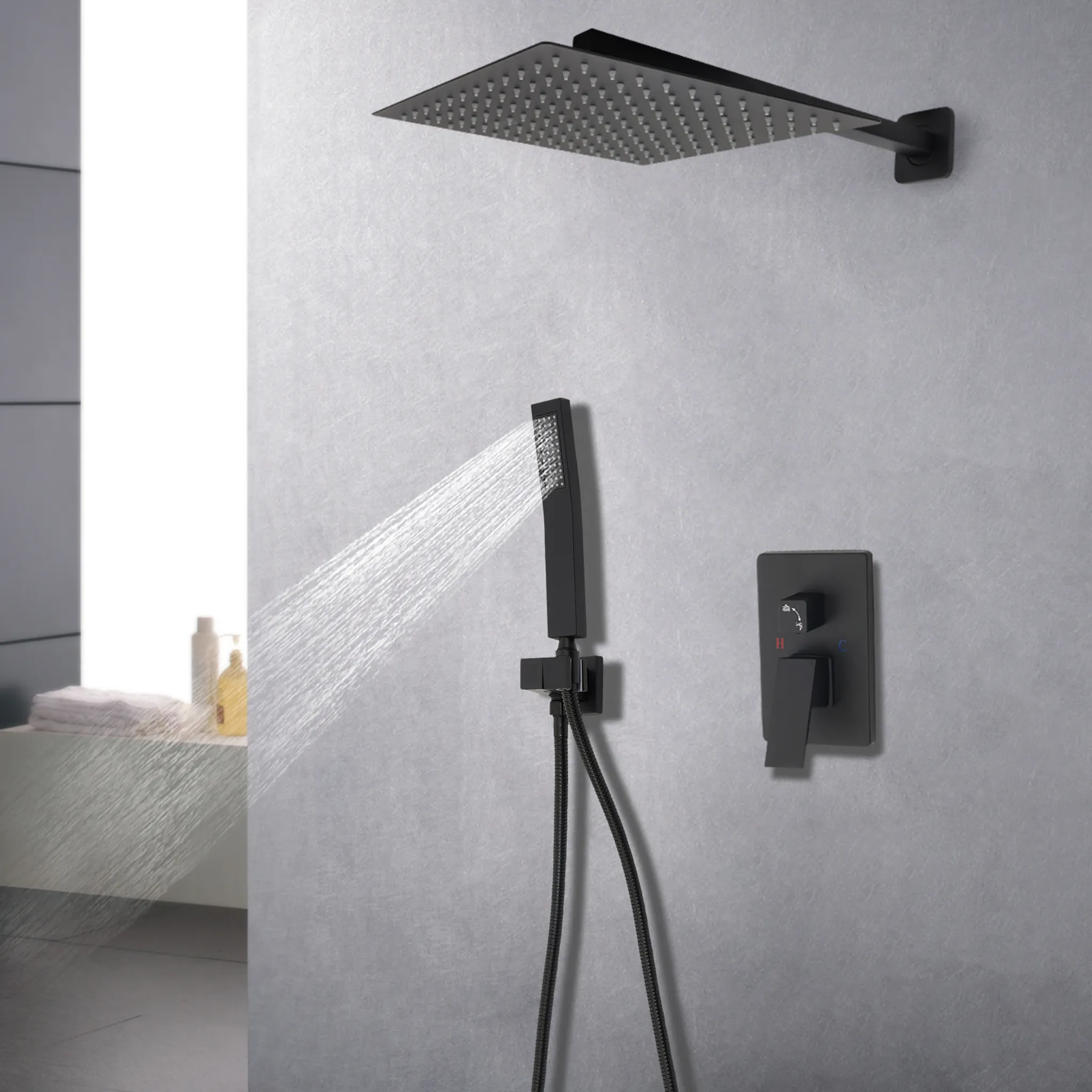 Regenduschkopf 25 Cm Aus Edelstahl – Mit Handbrause & Verstellbarem Arm