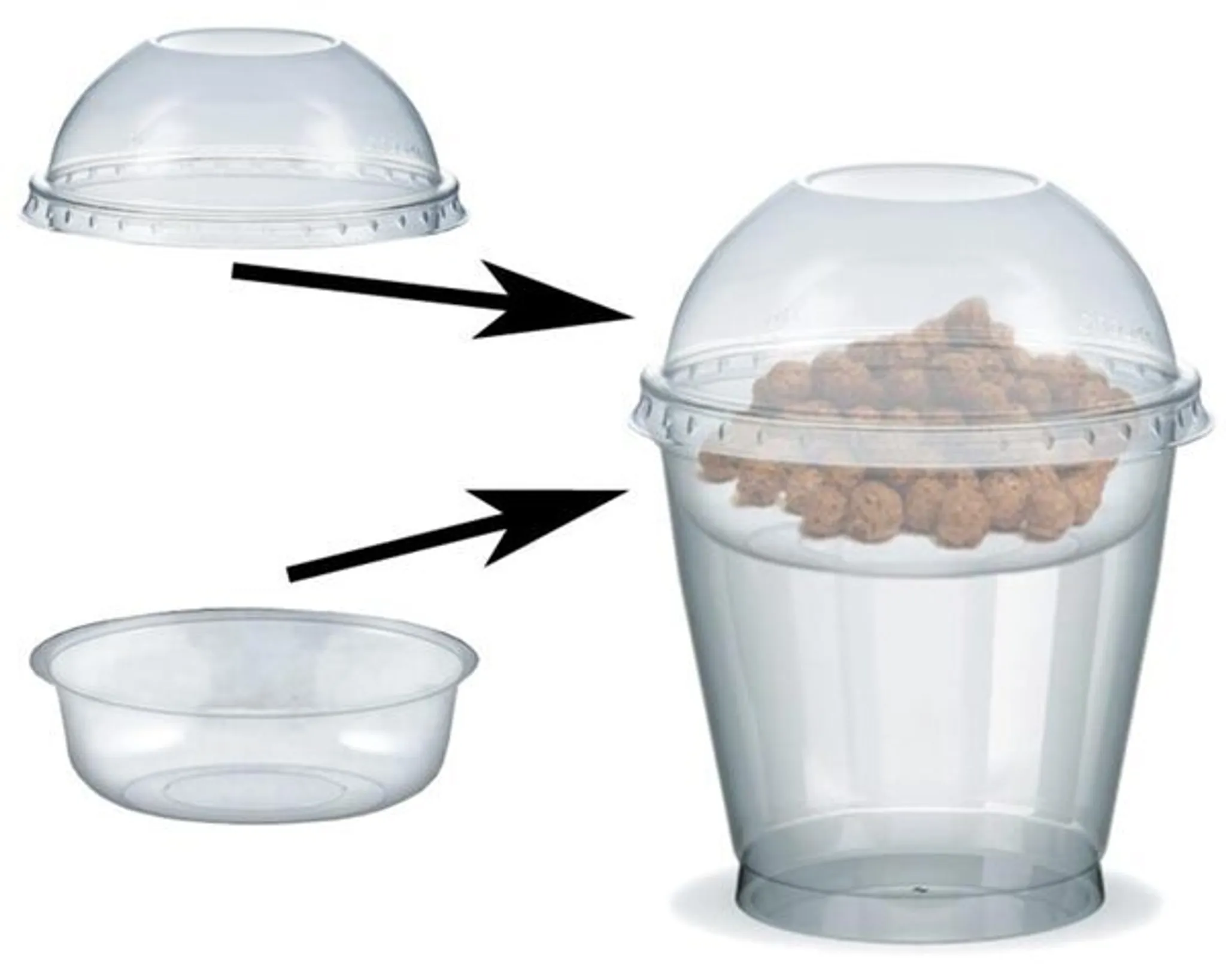 VEPATIM Rechteckbecher Klar Mit Deckel – 250 Ml, 250 Stück, PET, Lebensmittelecht, Für Salate, Dips & Co.