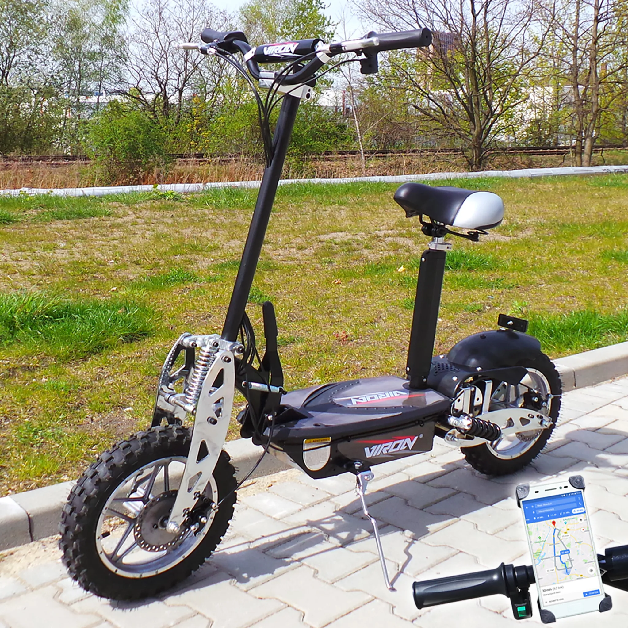 Premium Alu E-Scooter Fahrrad Handyhalterung Silber –