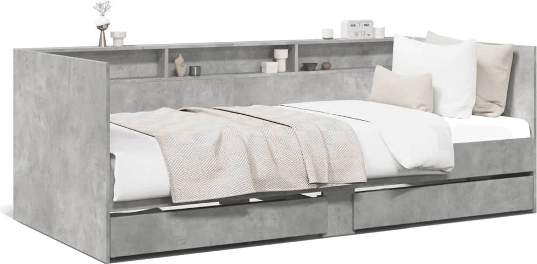 VidaXL Divano Letto Con Cassetti Incorporati – 100x200 Cm, Senza Materasso, Nero, Resistente All'acqua