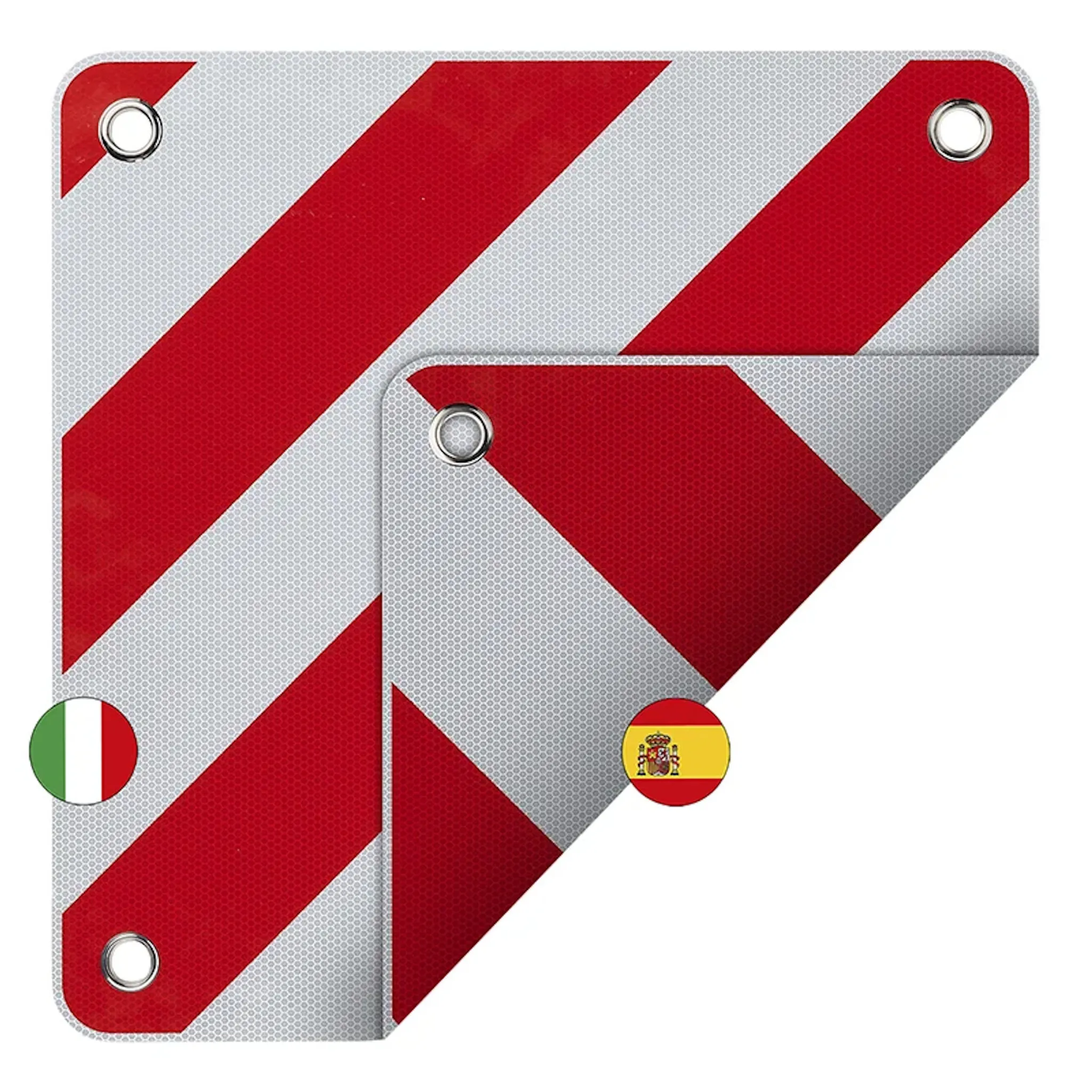 Alu-Warntafel 50x50cm für Italien/Spanien 2 in 1 Reflektierend rot-we,  26,99 €