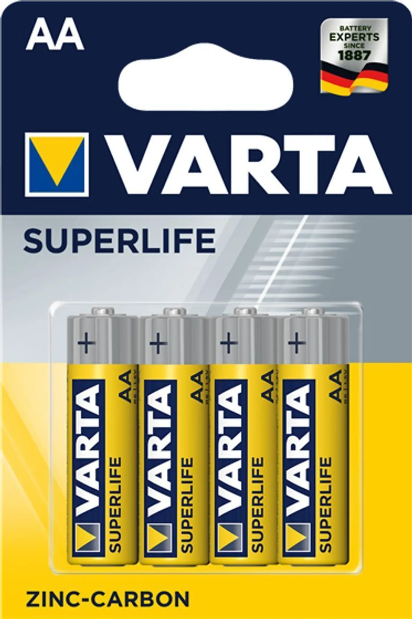 Varta Superlife AA R6 – 16 Batterie Zinco-carbone 1.5V – Ideali Per Basso Consumo