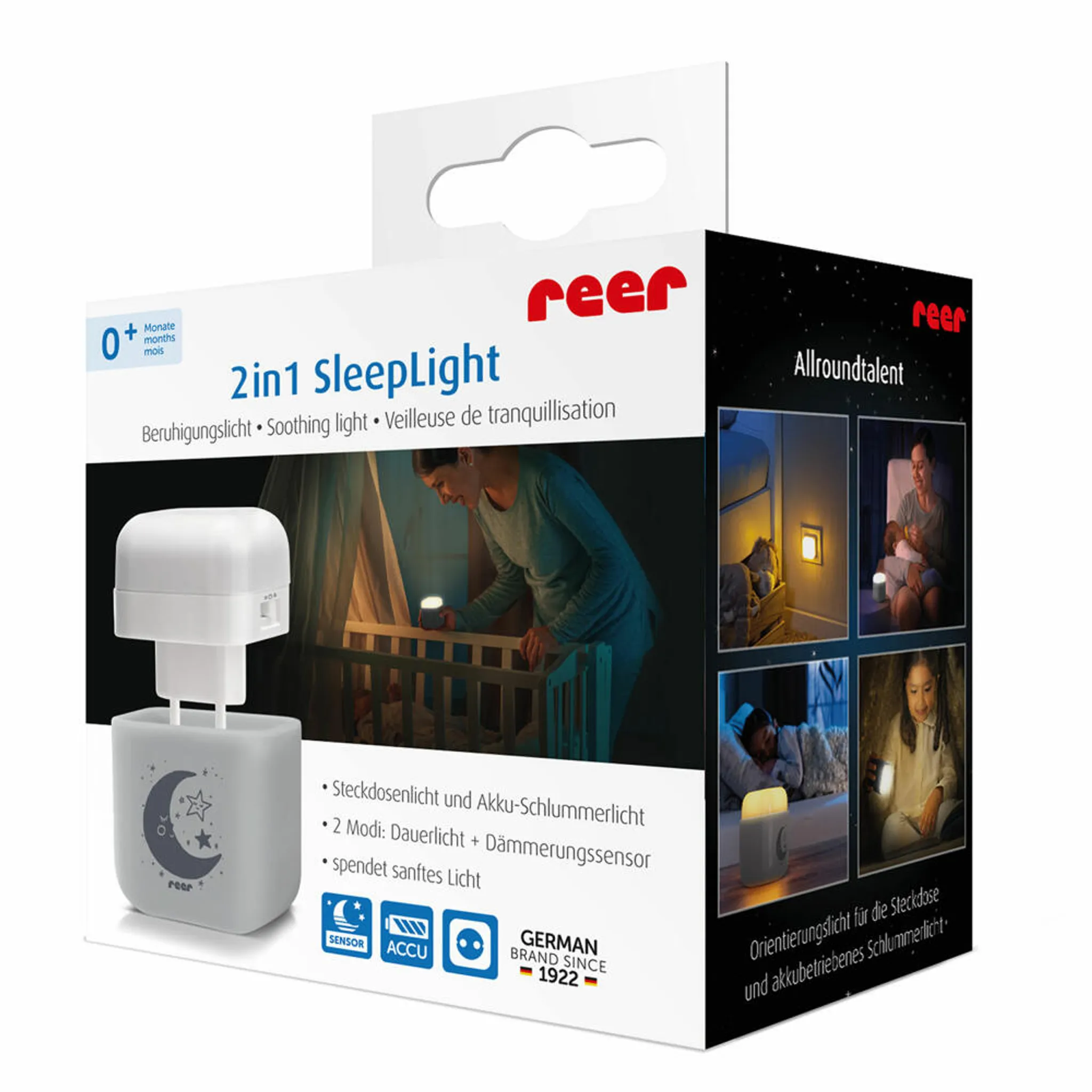 Veilleuse 2 En 1 SleepLight - Prise Et Batterie, Capteur Crépusculaire, Lumière Douce