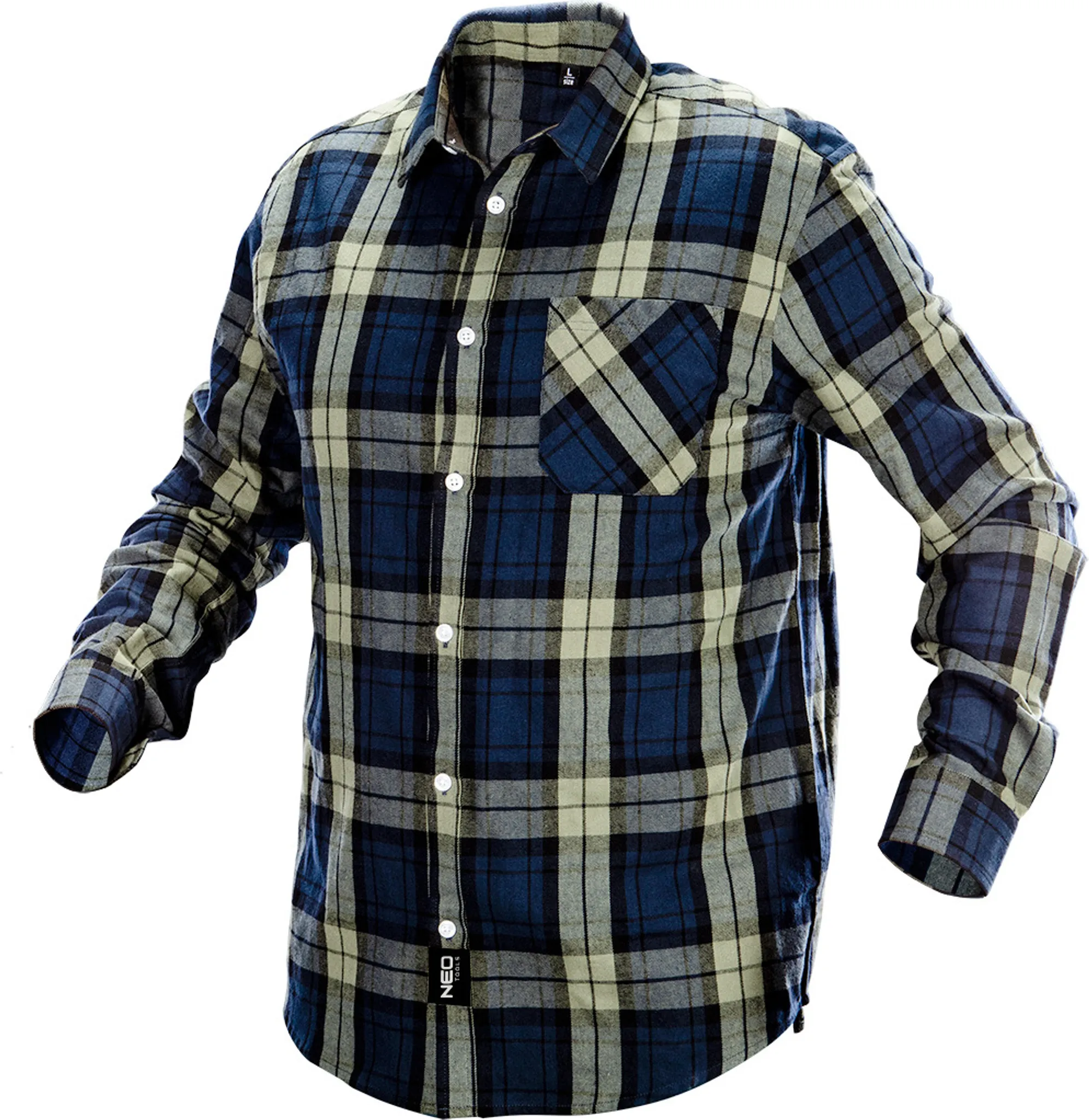 Raff&Taff Camicia Da Boscaiolo In Flanella Termica A Quadri, Unisex, Foderata - Nevi/Bianco, XXXL