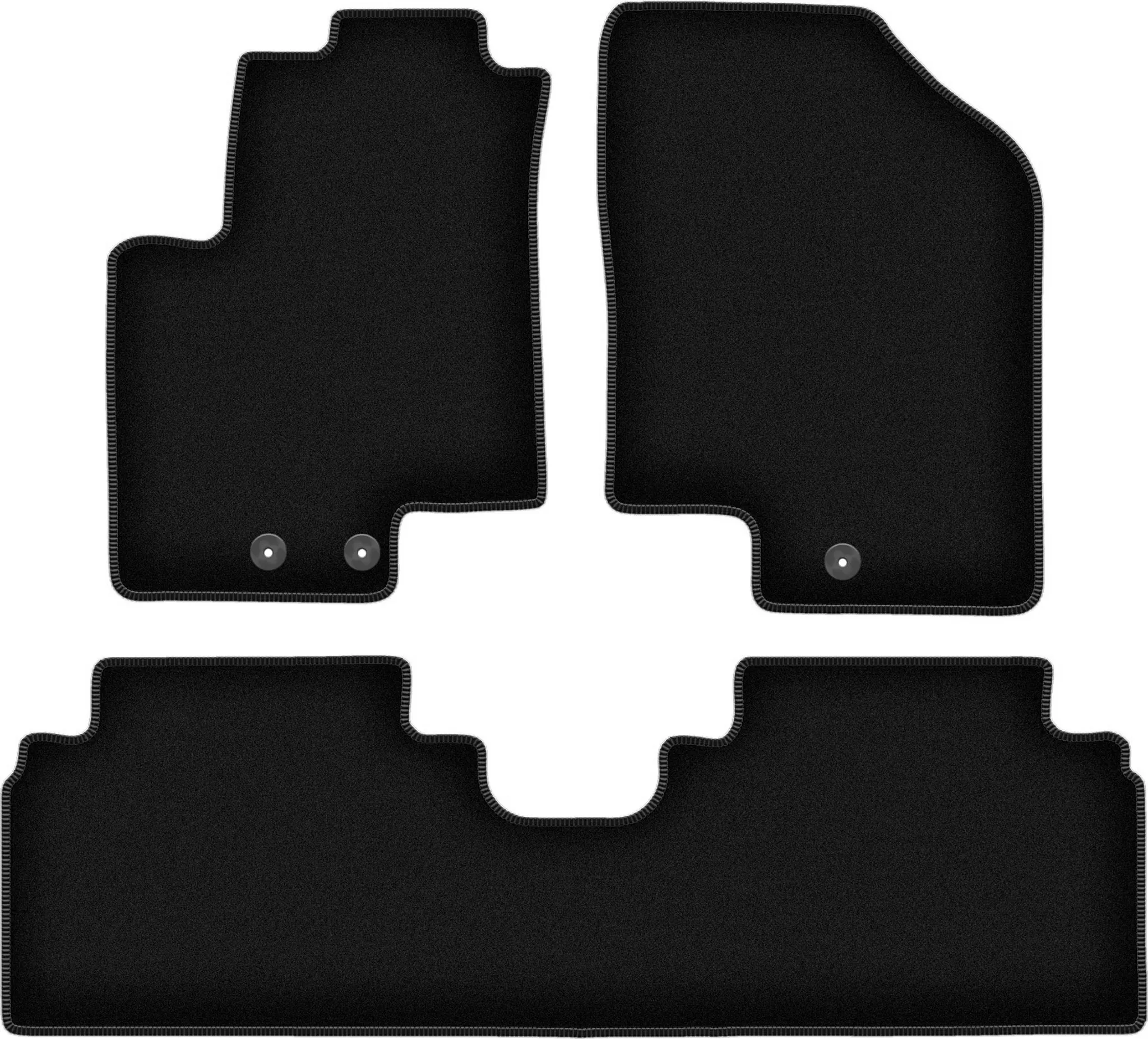 Fußmatten Set Für Opel Meriva A (2002-2010) - 2-teilig Schwarz | Velours Mit Rutschfester Unterseite