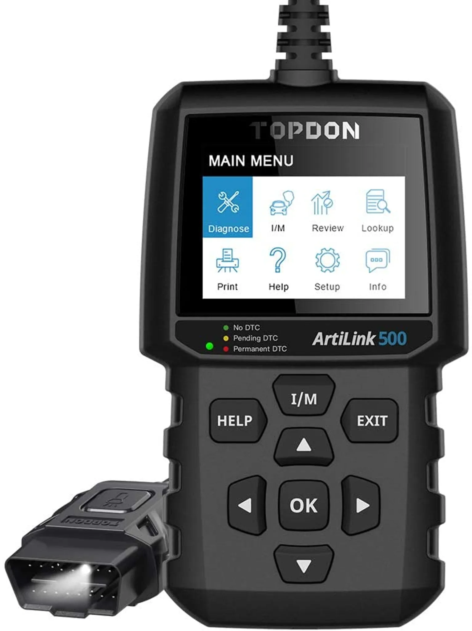 TOPDON ArtiDiag 500 OBD2 Diagnosegerät Auto,4 Systemdiagnose/3 Service  Funktionen/10 OBD2 Funktionen/Auto VIN, KFZ Fehlerauslesegerät für  Motor/ABS/SRS/Getriebe, lebenslang Software-Update : : Auto &  Motorrad