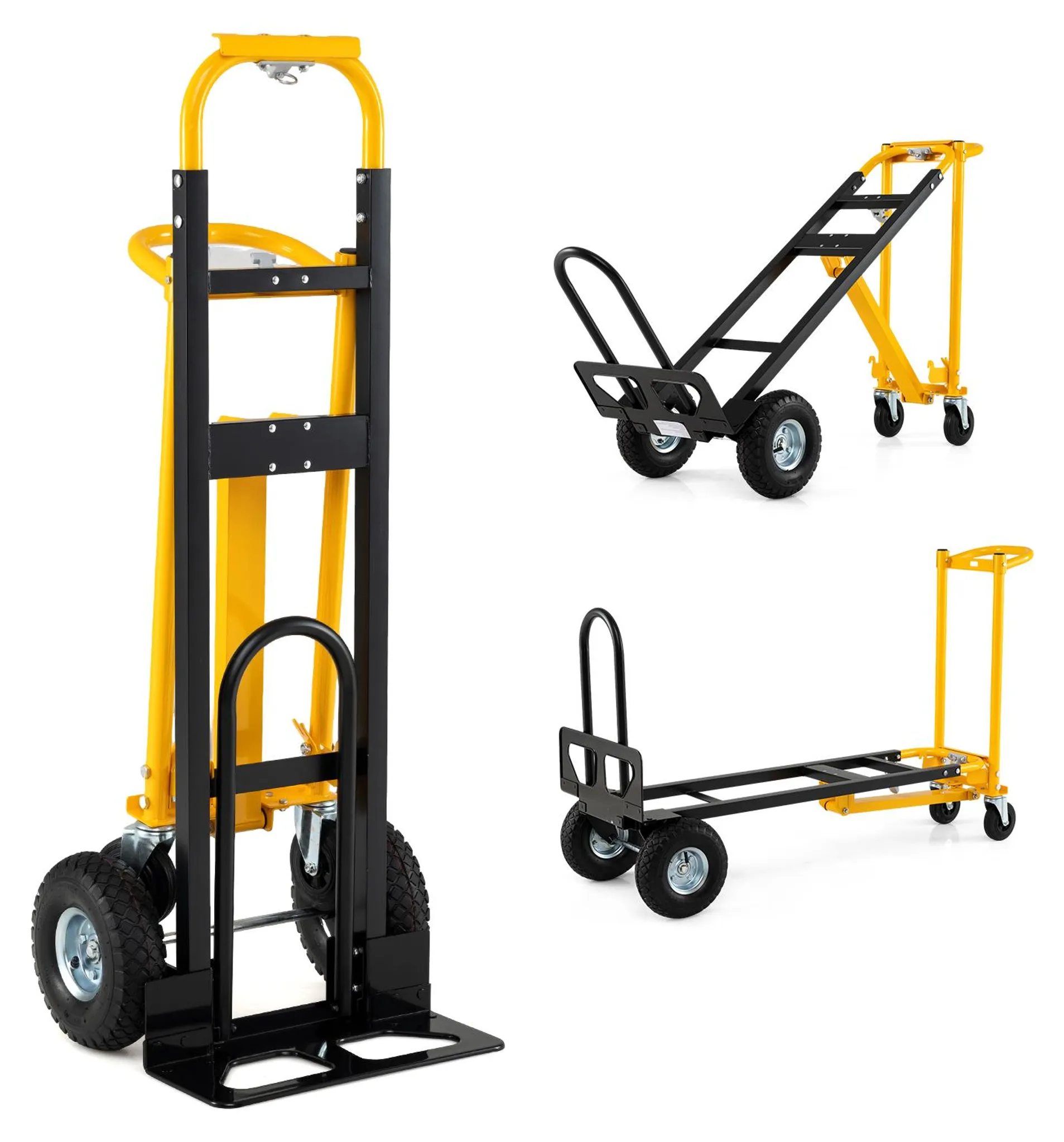 COSTWAY 2-in-1 Transportwagen – Klappbar, Sackkarre + Plattformwagen, 272 Kg Traglast, Teleskopgriff