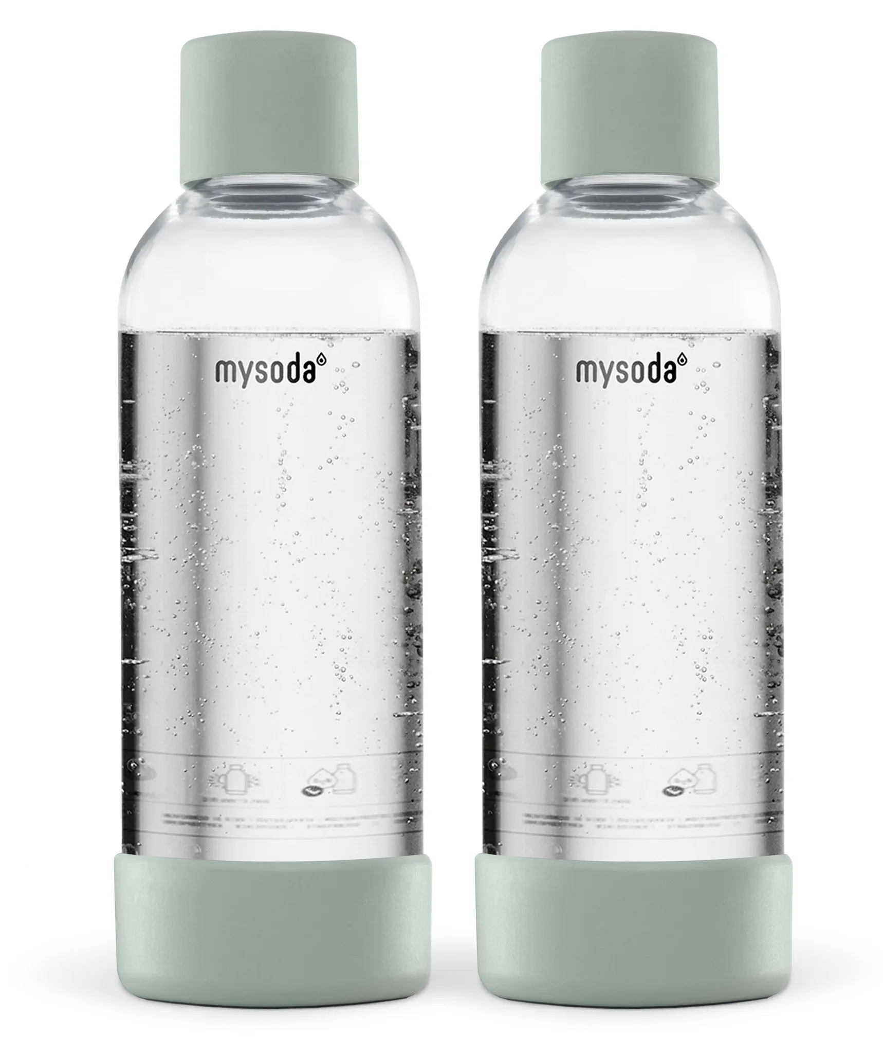 Mysoda 1L Wasserflaschen 2er-Set (PET), Pigeon