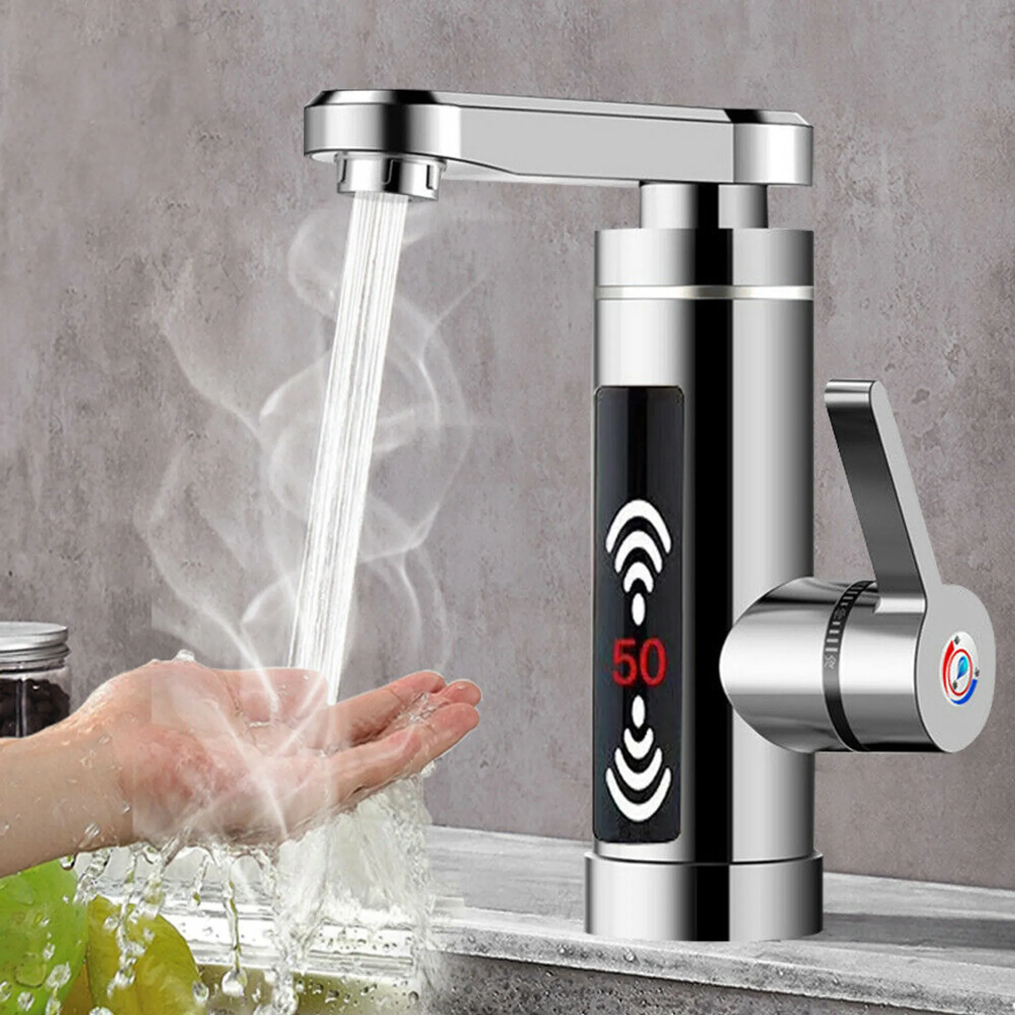 Küche Instant Elektrische Wasserhahn Berühren Steuerung Mini Heißer Wasser  Heizung Dusche Tap Temperatur Einstellbar LED Display 3000W 220V -  AliExpress