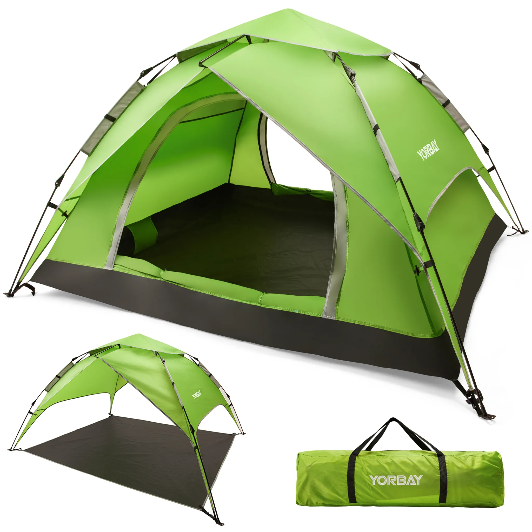 Aufbauzelt Für 3 Personen Campingzelt, 3-4 Personen Kuppelzelt Mit Moskitonetz 5000mm Wasserdichtes Winddicht Anti Moskito Familienzelt, Leicht, 4 Jahreszeiten Zelt, Für Aufblasbares Zelt
