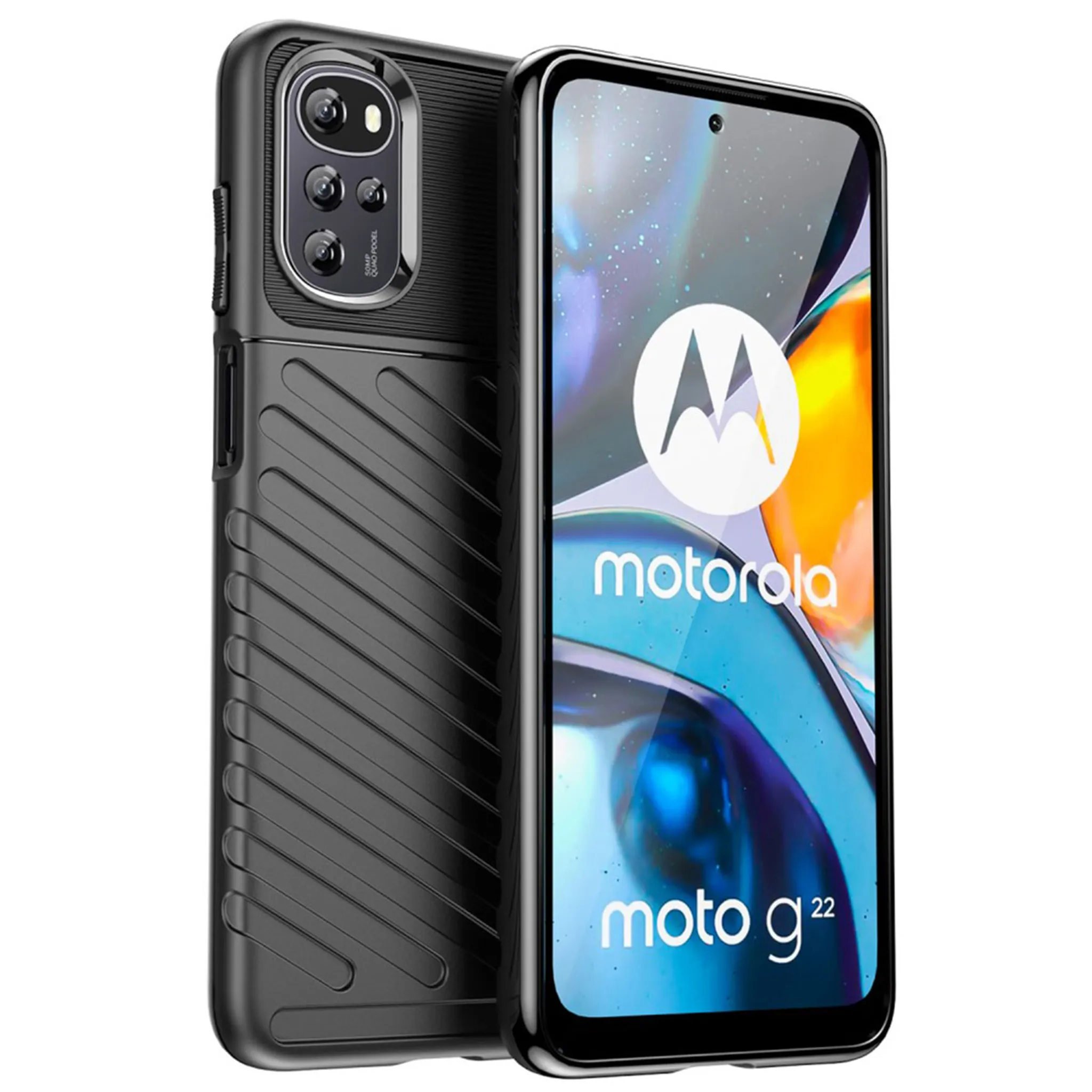 Silikon Hülle für Motorola Moto E32 / E32s Schutzhülle Matt Schwarz  Backcover Handy Case