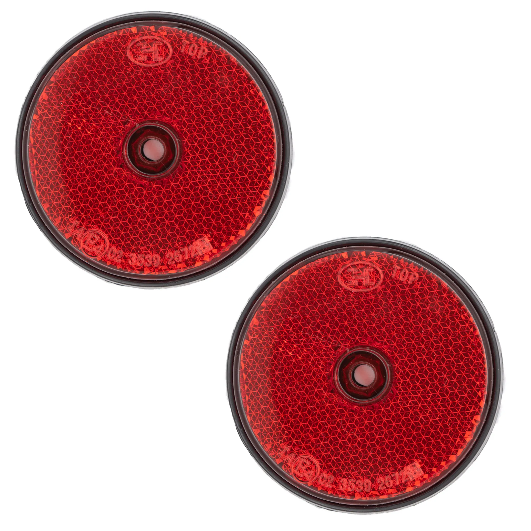 2x Rückstrahler rechteckig Rot Reflektor Selbstklebend Anhänger